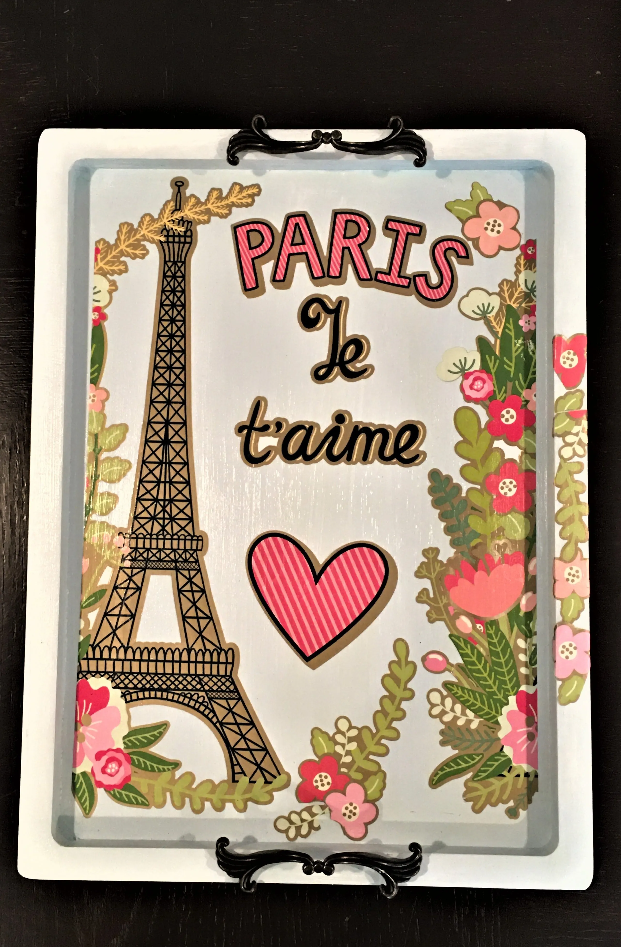 Paris Je t'aime Serving Tray, 18" L  14" W X 1" H