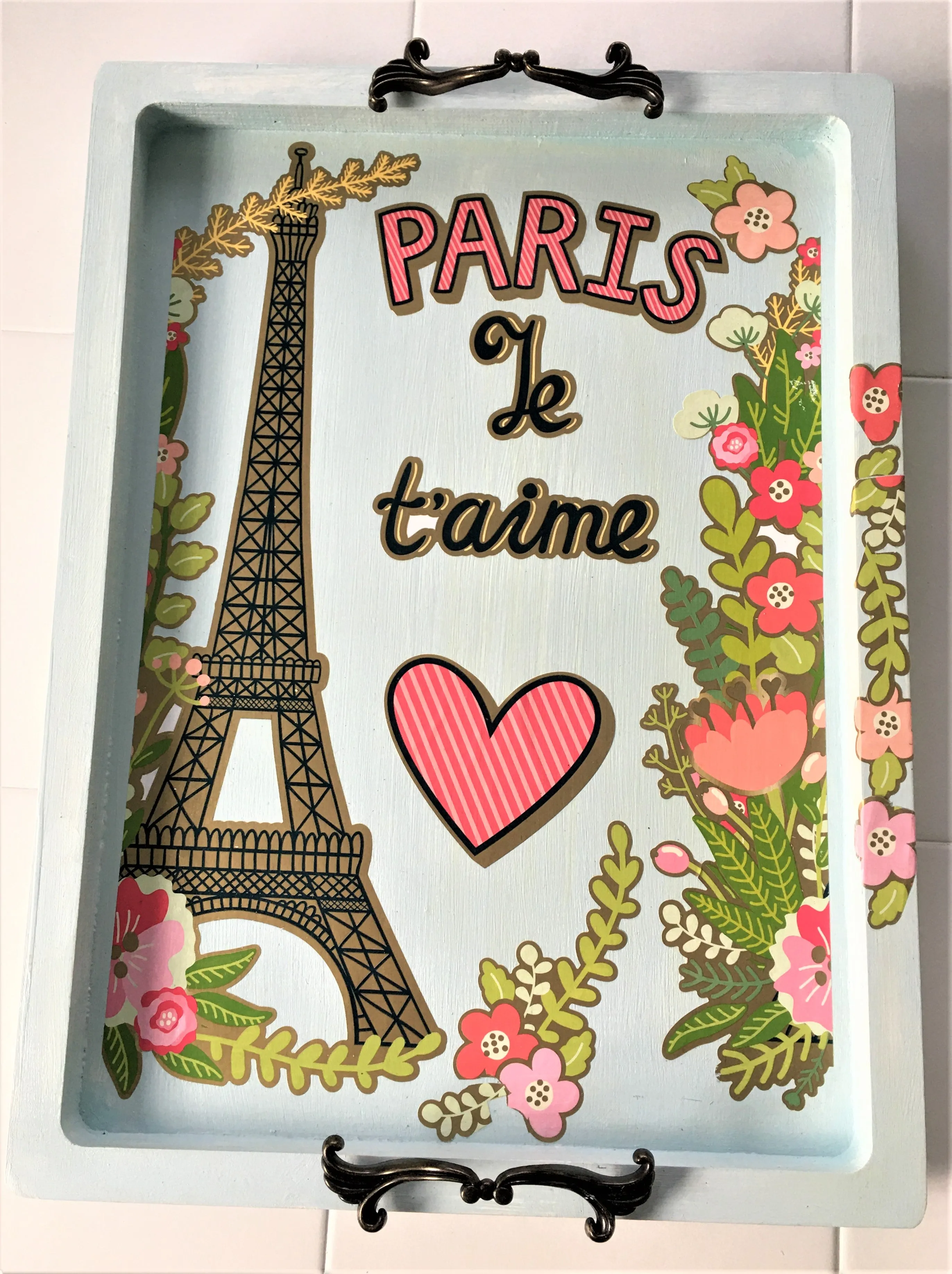 Paris Je t'aime Serving Tray, 18" L  14" W X 1" H