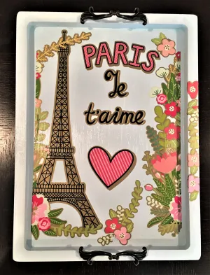 Paris Je t'aime Serving Tray, 18" L  14" W X 1" H