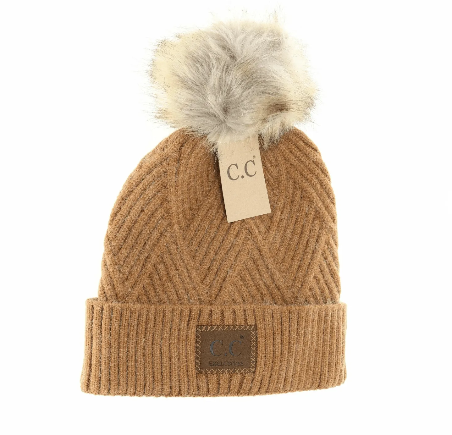 Patch Heathered Pom CC Beanie