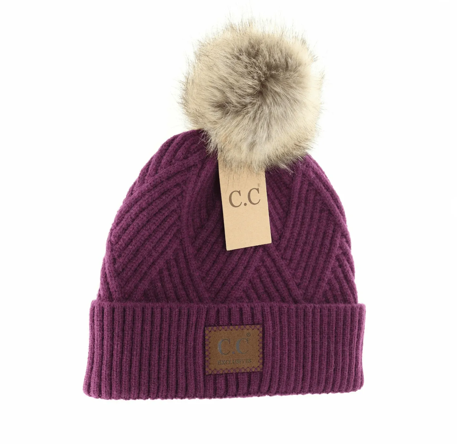 Patch Heathered Pom CC Beanie