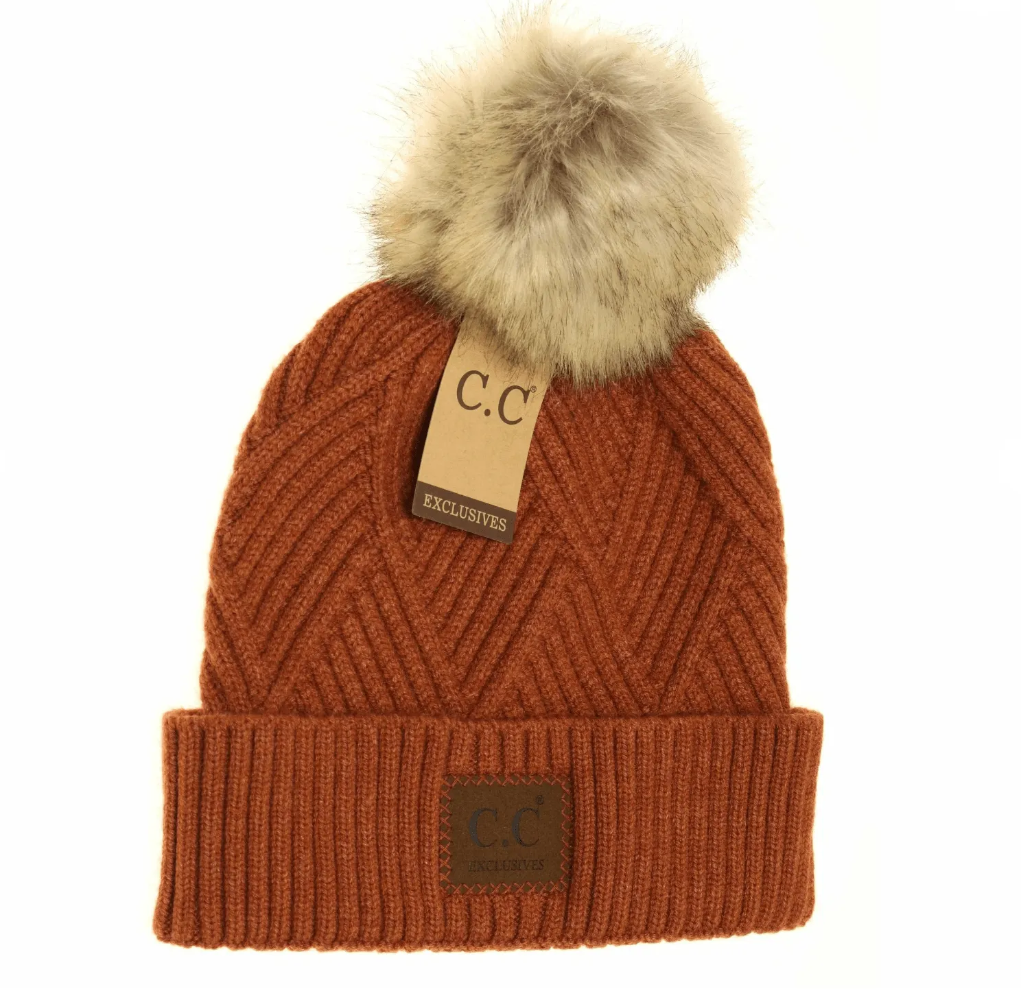 Patch Heathered Pom CC Beanie
