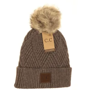 Patch Heathered Pom CC Beanie