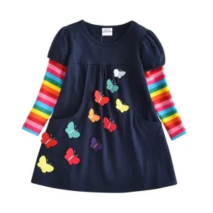 Patchwork Long Sleeve Dress