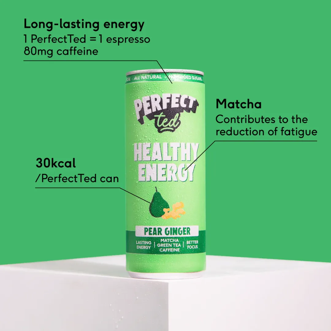 Pear & Ginger Sparkling Matcha Energy 12 x 250ml