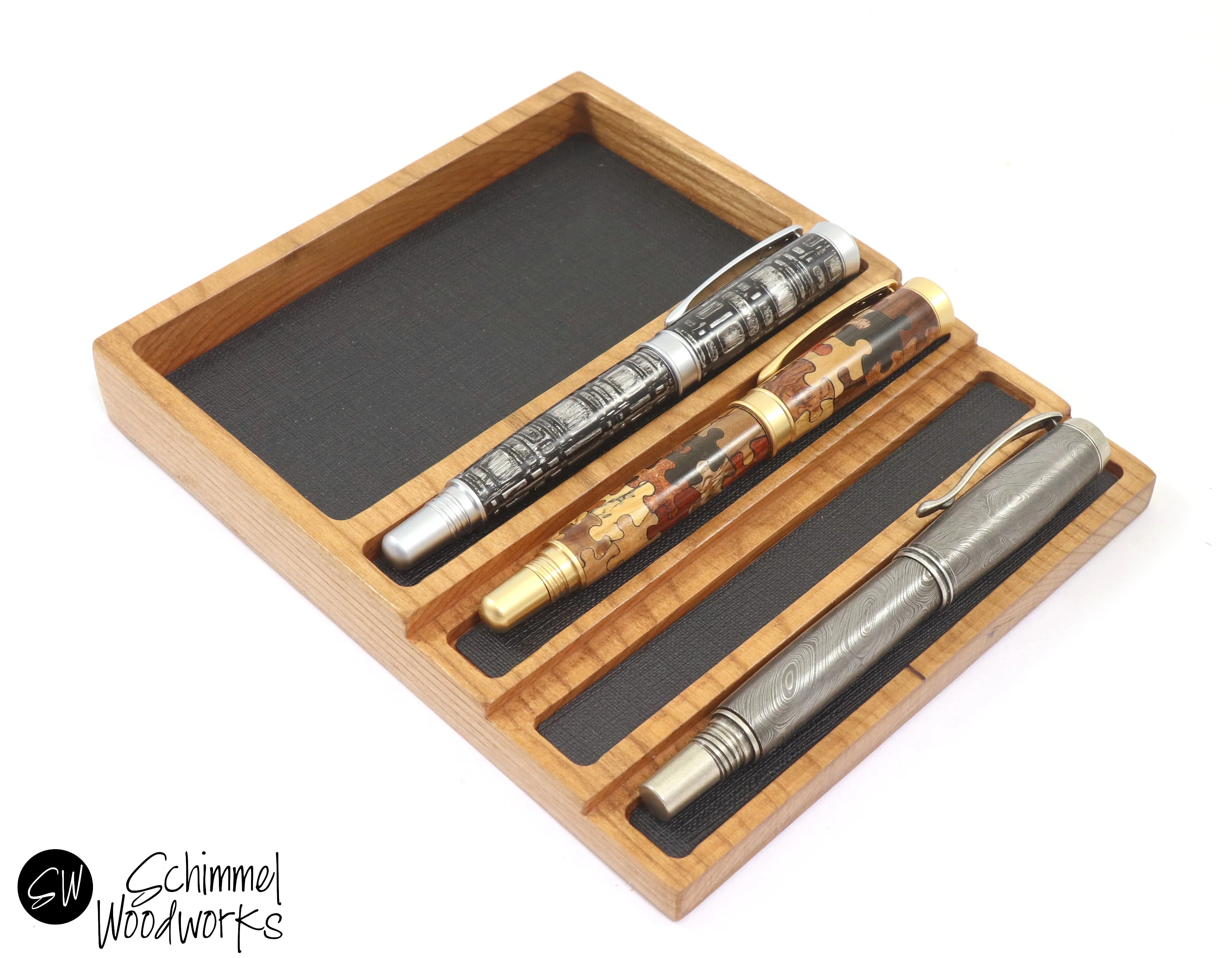 Pen tray with Desk Organizer - Fits 4 pens