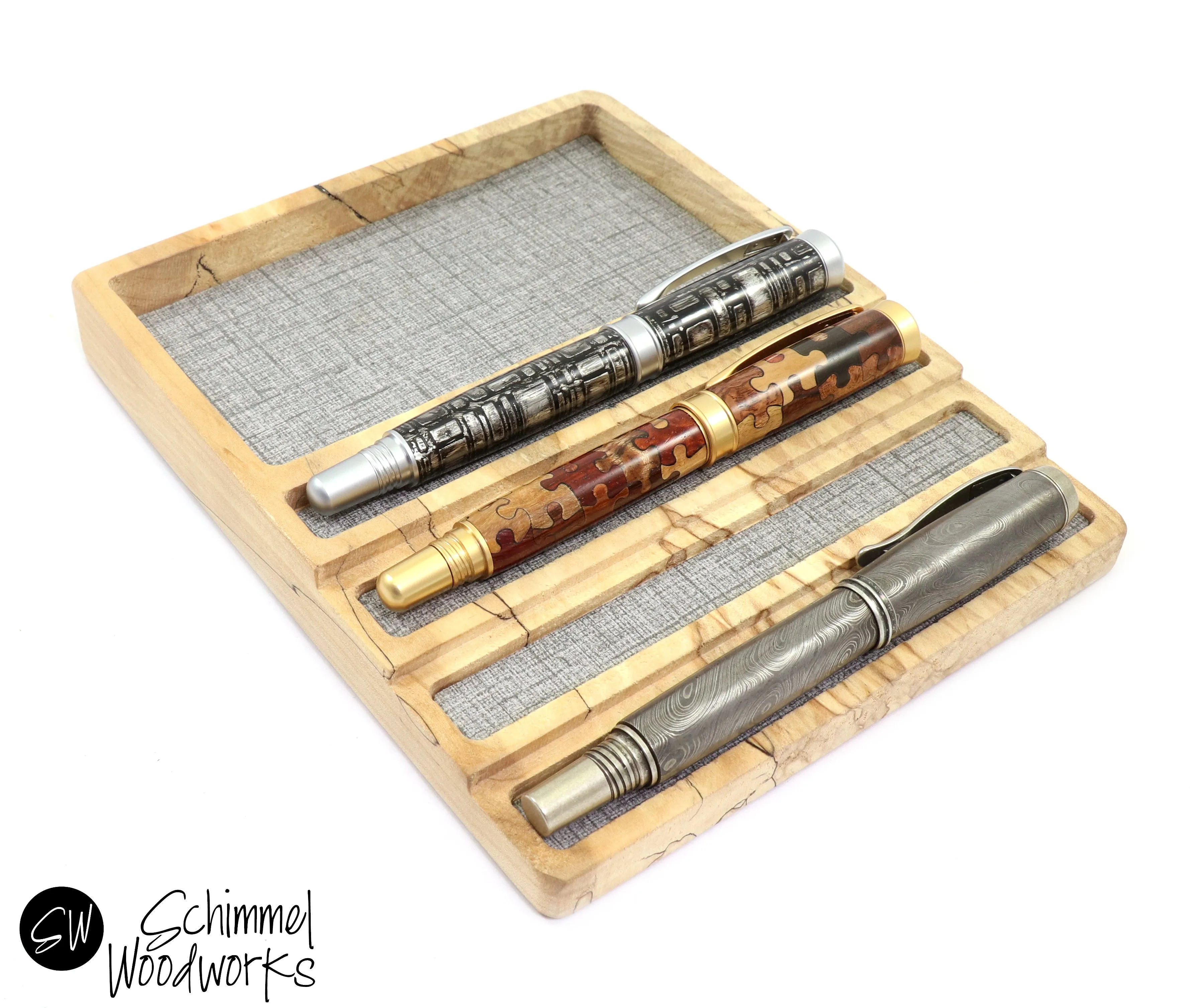Pen tray with Desk Organizer - Fits 4 pens