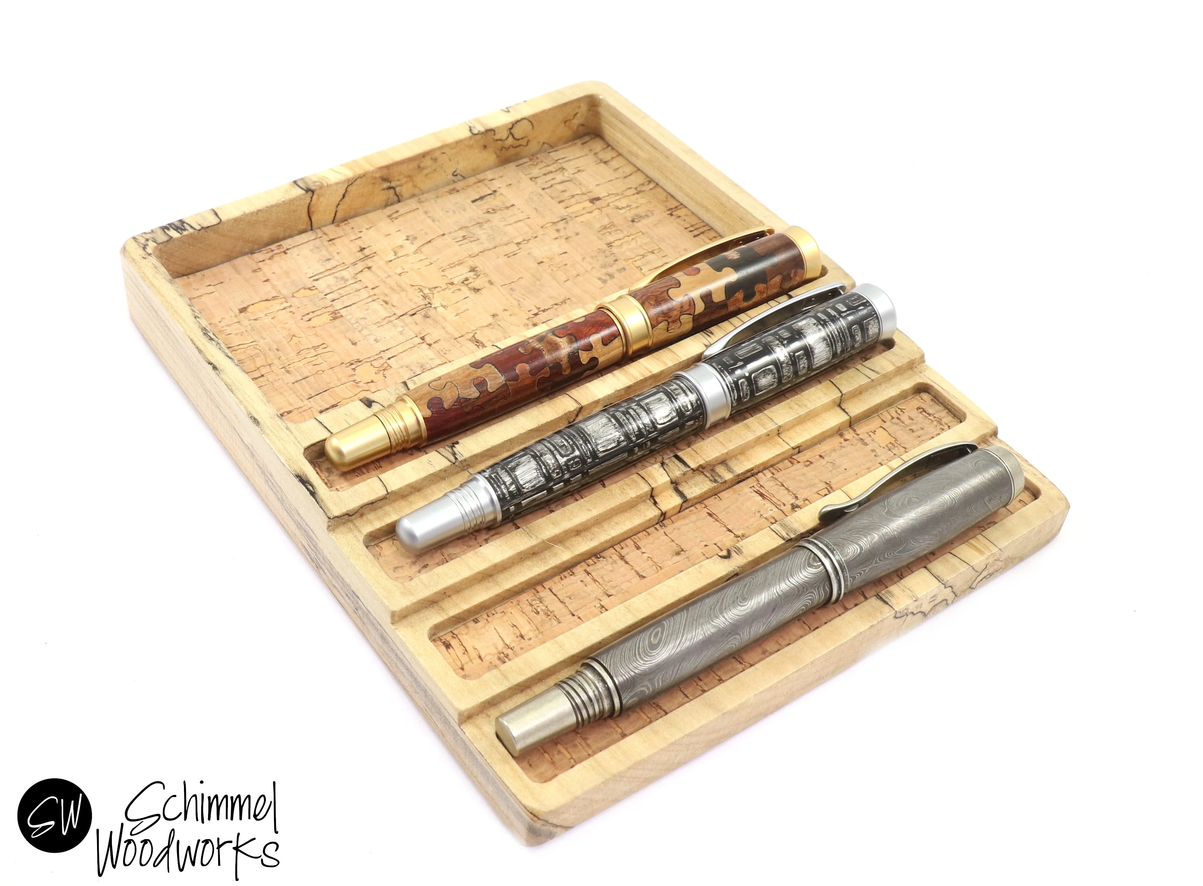 Pen tray with Desk Organizer - Fits 4 pens