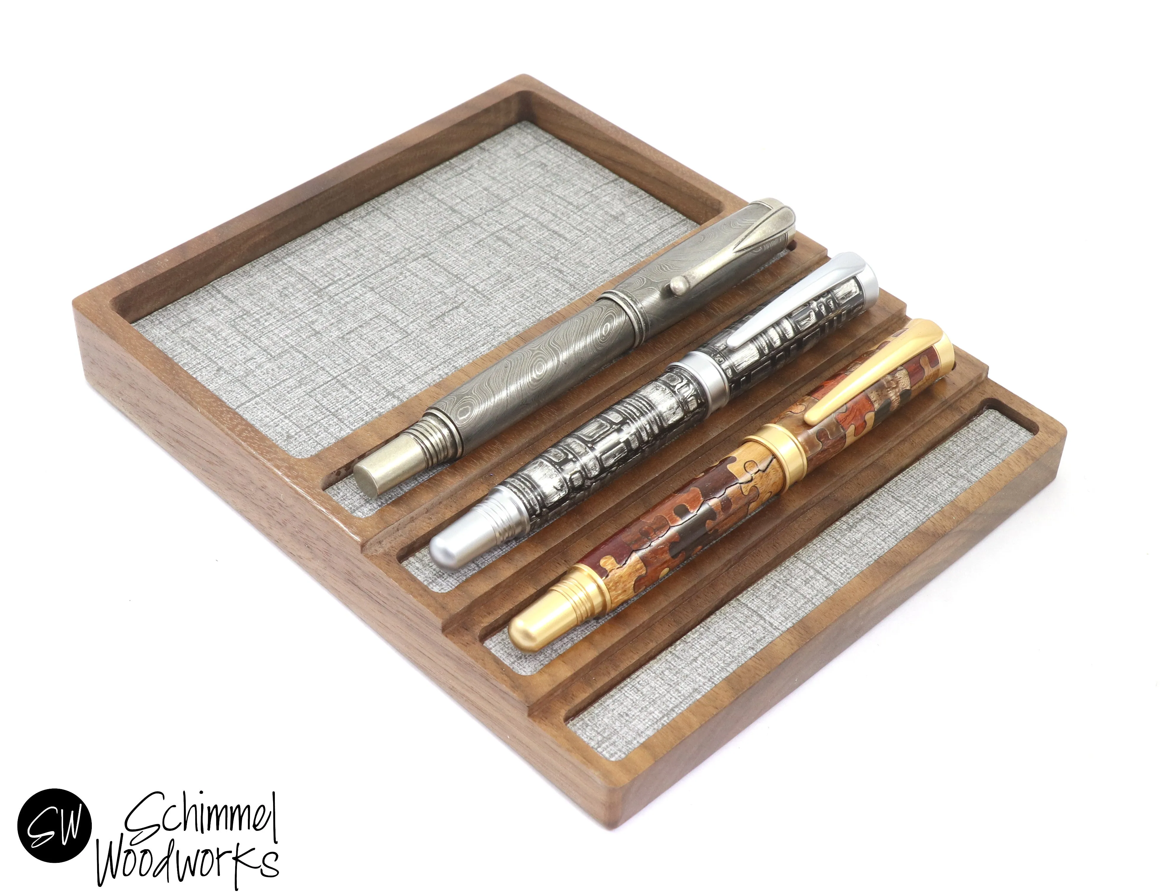 Pen tray with Desk Organizer - Fits 4 pens