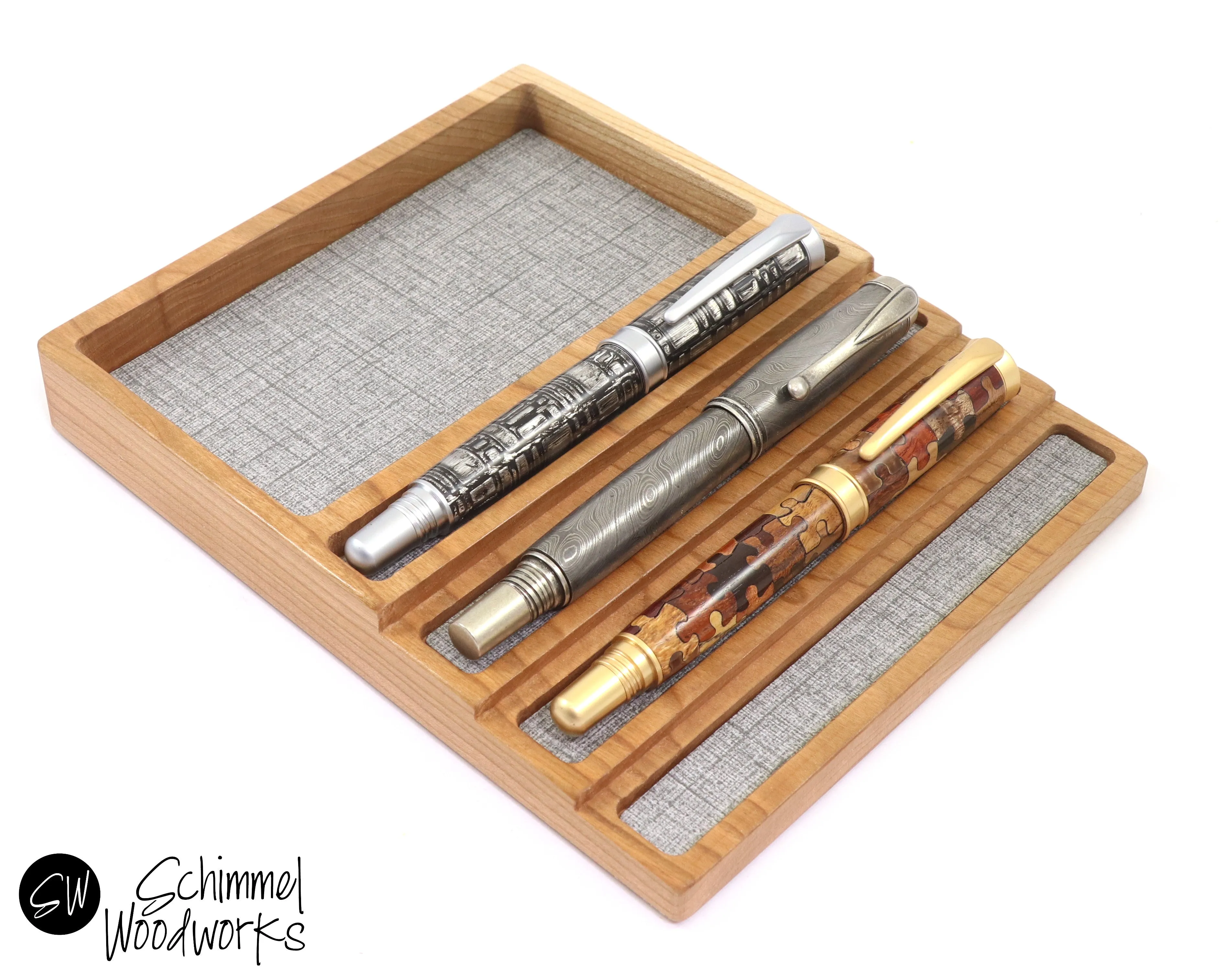 Pen tray with Desk Organizer - Fits 4 pens