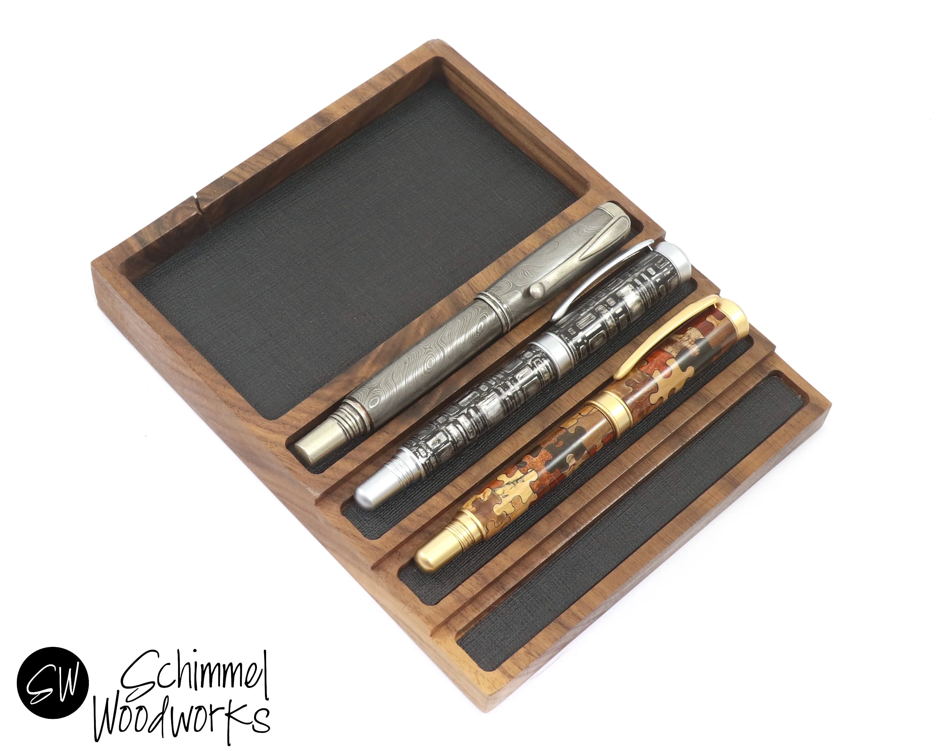 Pen tray with Desk Organizer - Fits 4 pens