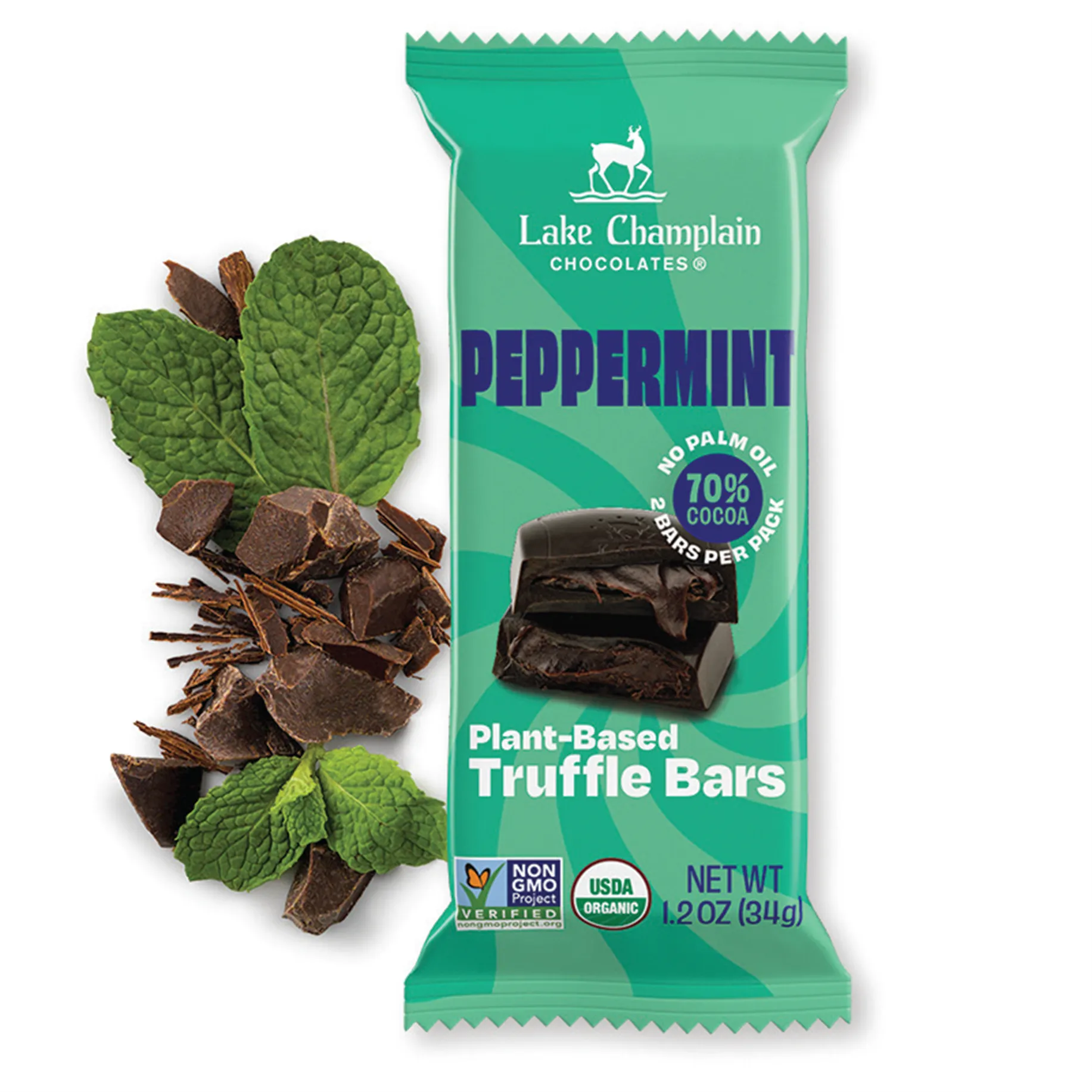Peppermint Plant-Based Truffle Bars