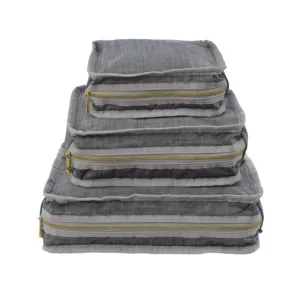Personalized Chambray Grey Organizing Trio