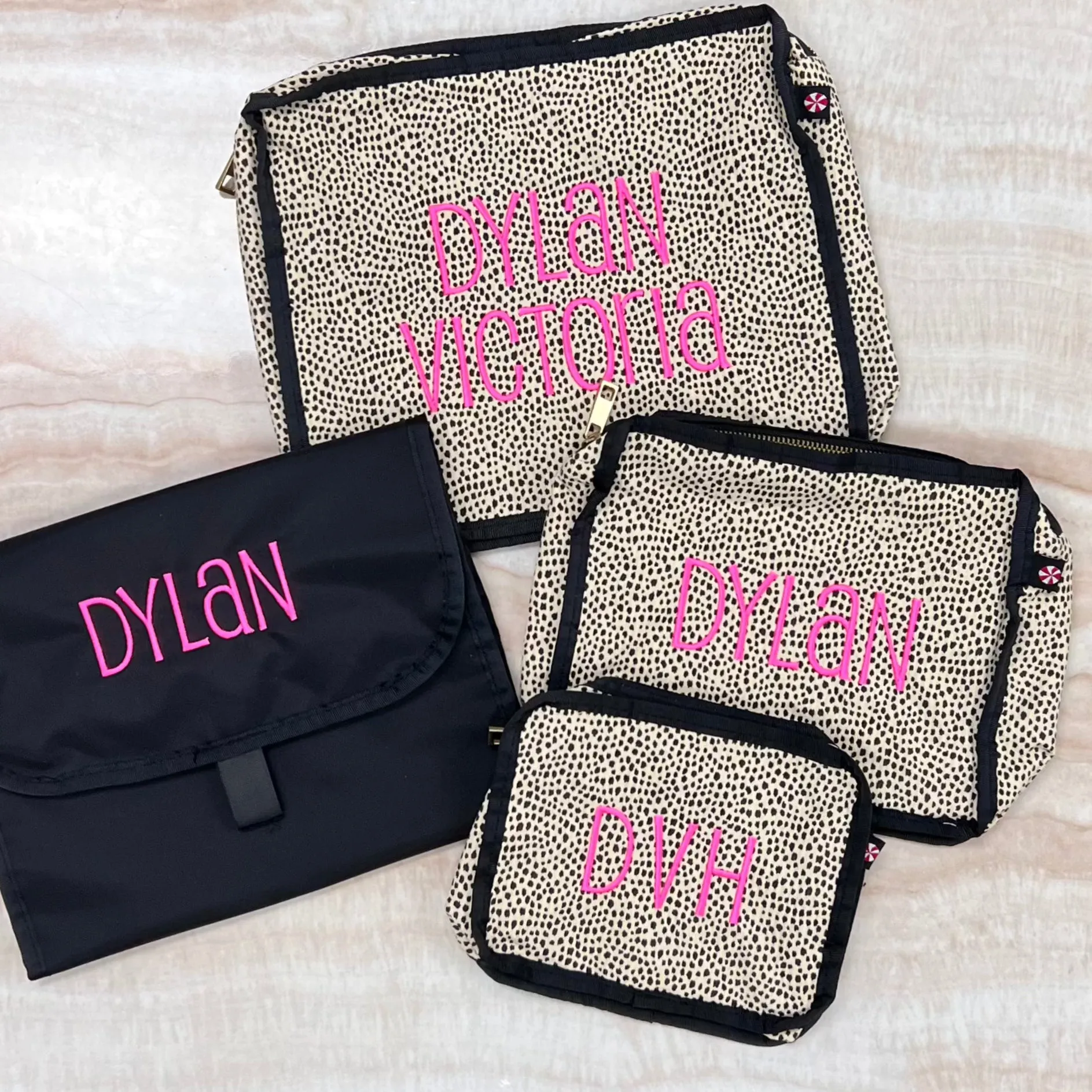 Personalized Seersucker Cheetah Organizing Trio