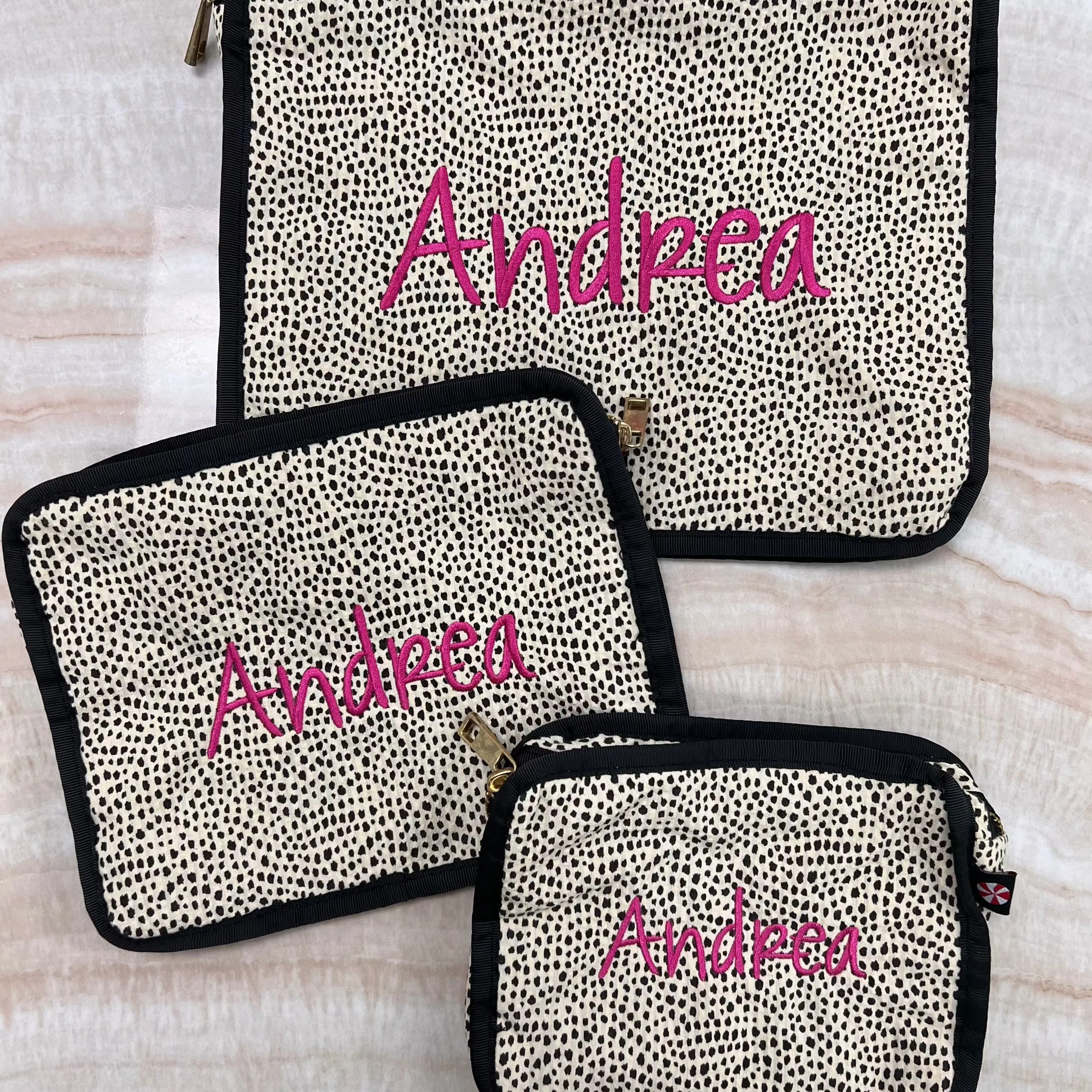 Personalized Seersucker Cheetah Organizing Trio