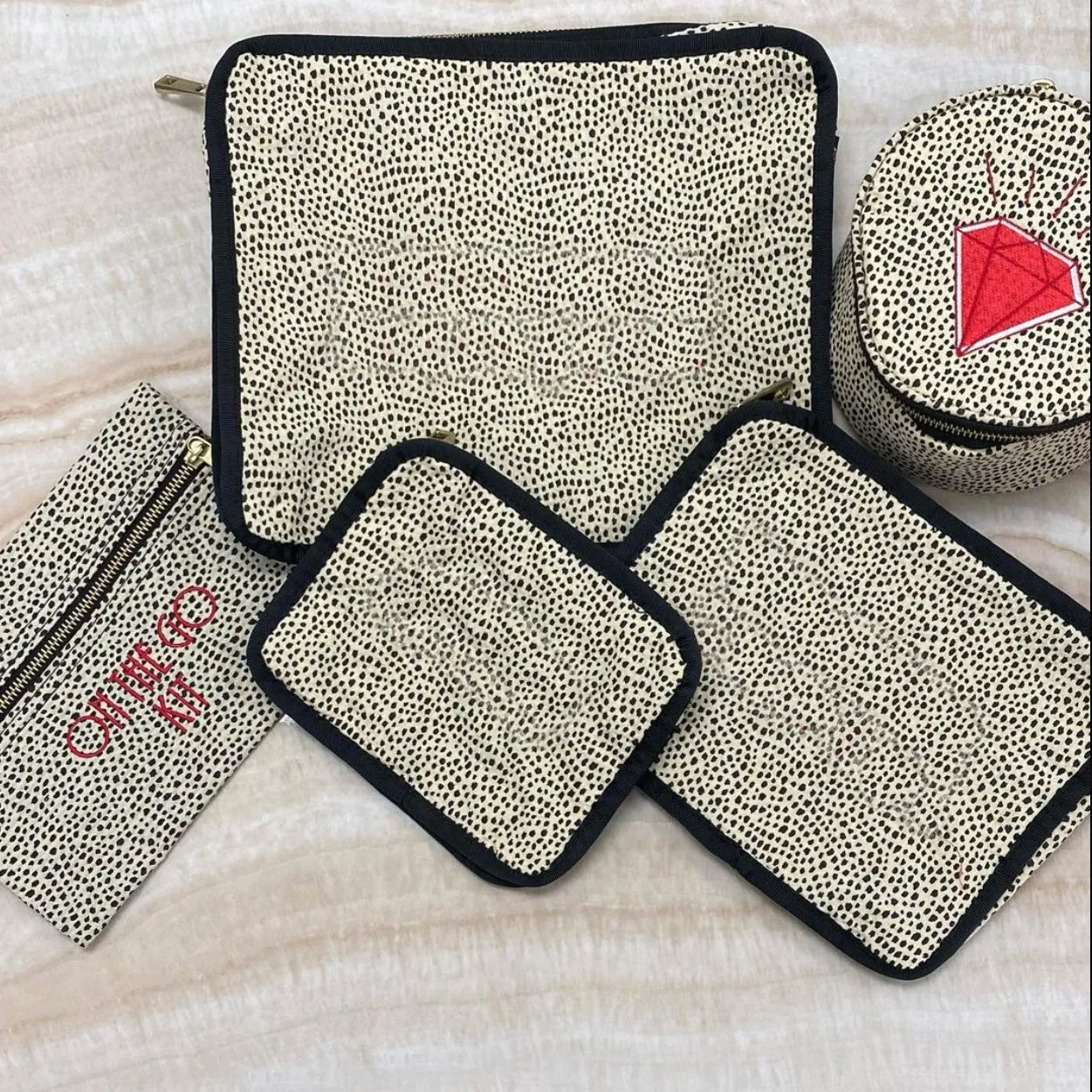Personalized Seersucker Cheetah Organizing Trio