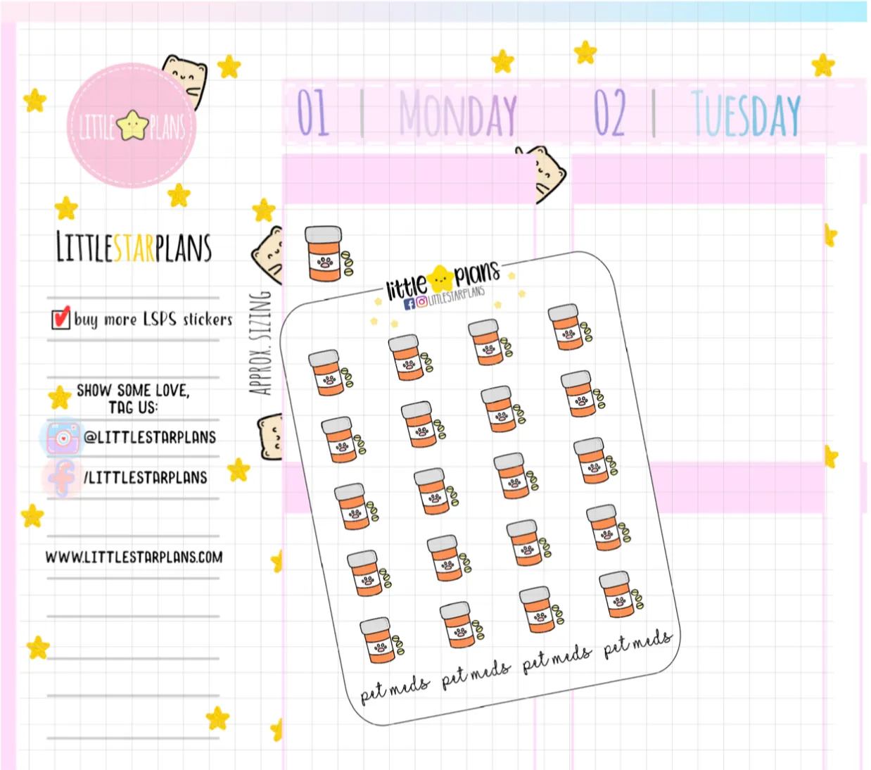 Pet Medication Planner Stickers, Planner Doodle Stickers, Cute Pet Stickers, Icon, Stickers, Kawaii Stickers
