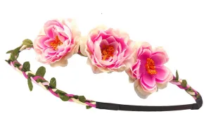 Pink 3 Rose Hairband
