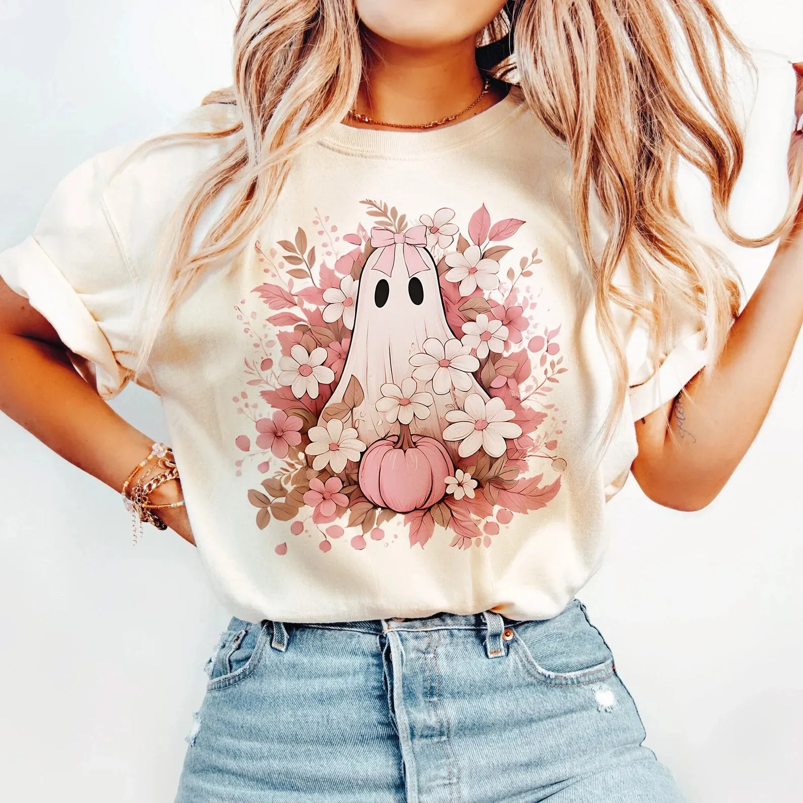 Pink Ghostie Fall Vibe Shirt