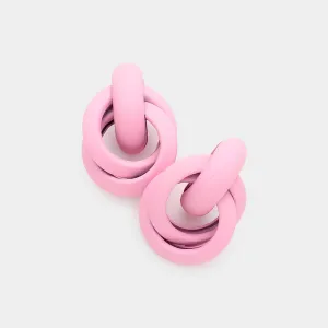 Pink Small Open Circle Link Fun Fashion Earrings | Outfit of Choice Earrings |  595847