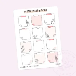 Pink Sticky Note Planner Stickers
