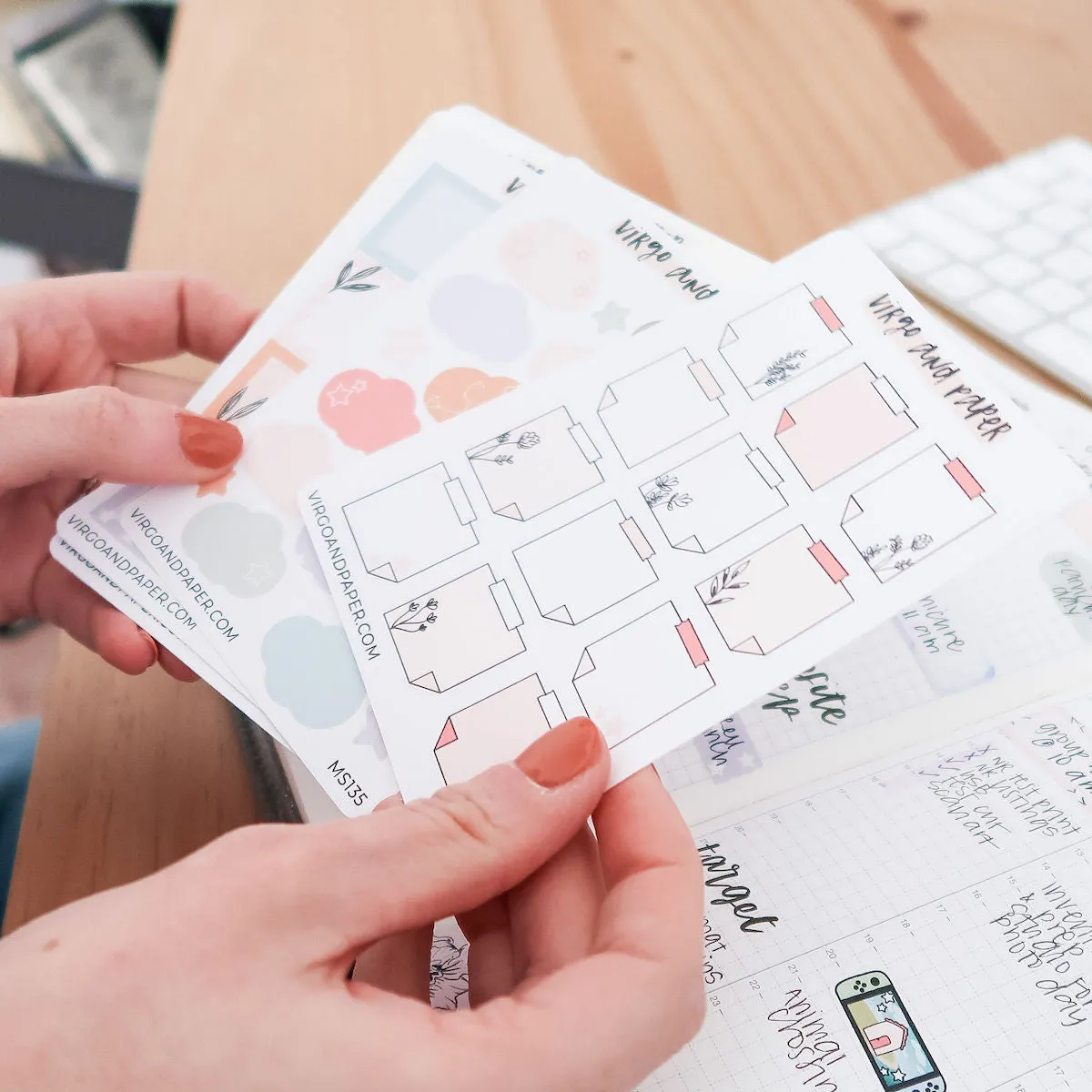 Pink Sticky Note Planner Stickers
