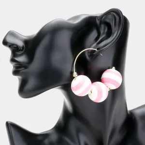 Pink Thread Ball Fun Fashion Earrings | Runway Earrings | 504063