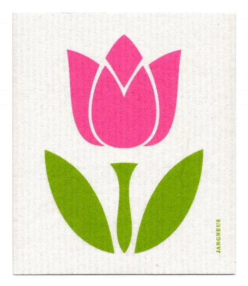 Pink Tulip Large Dishcloth