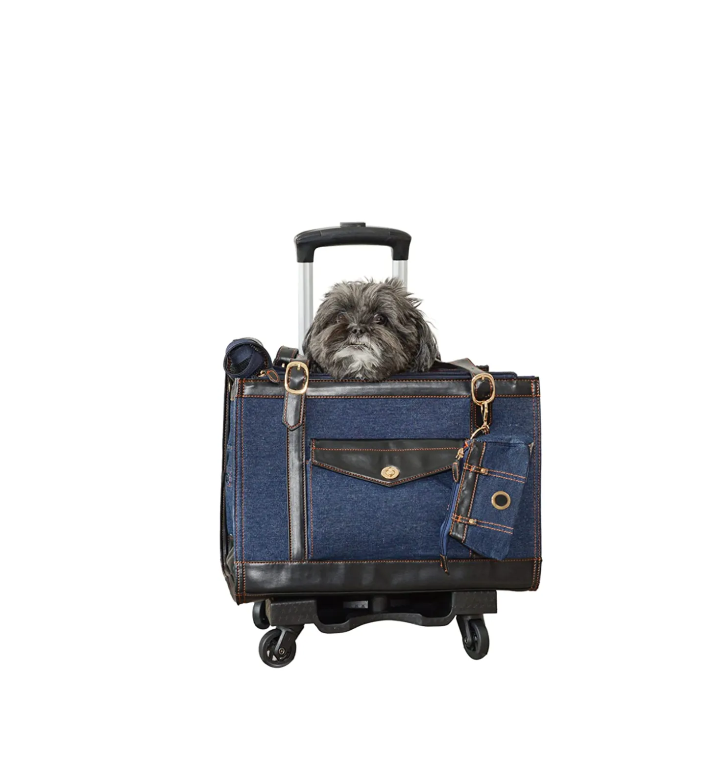 Pippa Denim Pet Carrier and Folding Trolley