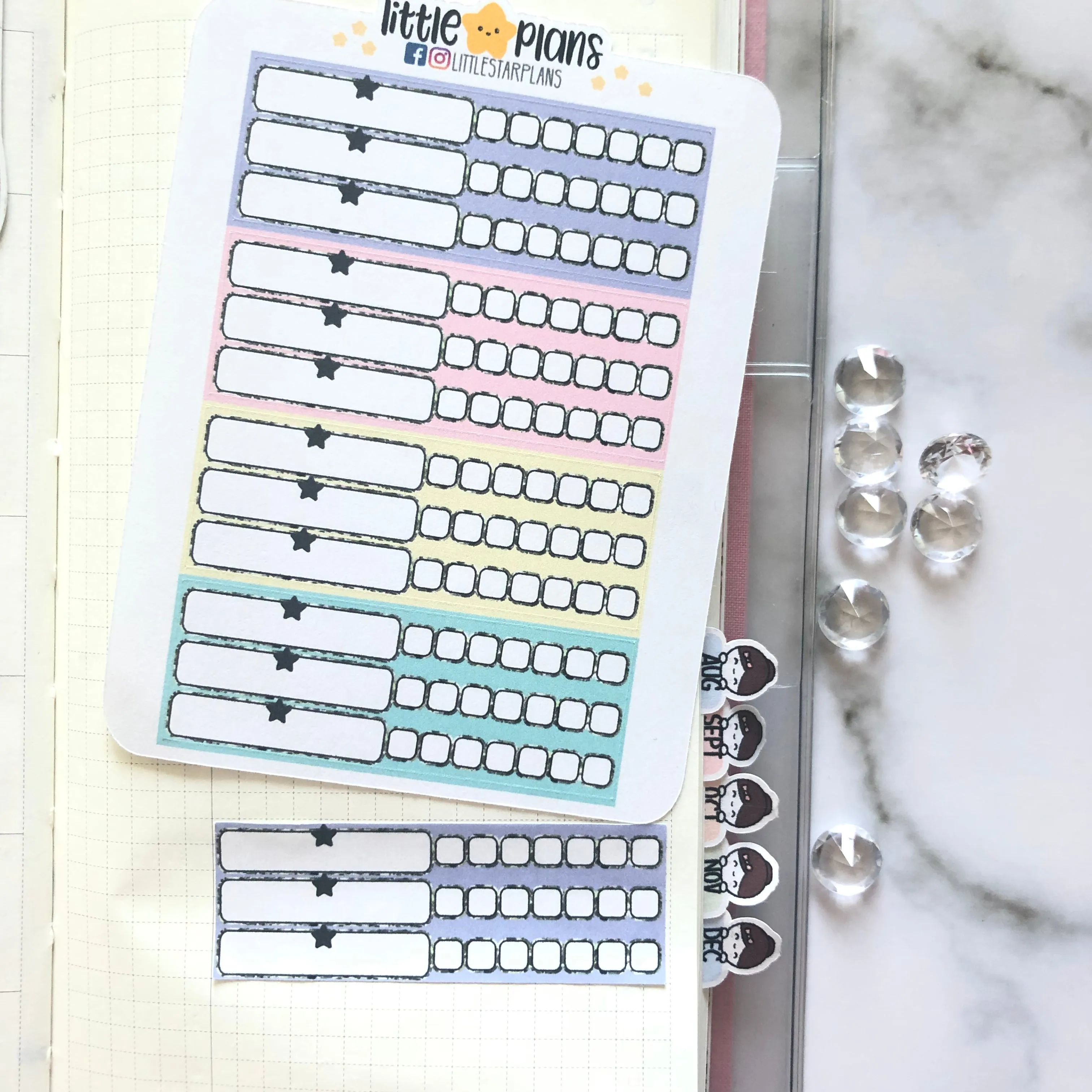 Pocket Size - Functional Hobonichi Habit Tracker (1 month worth)