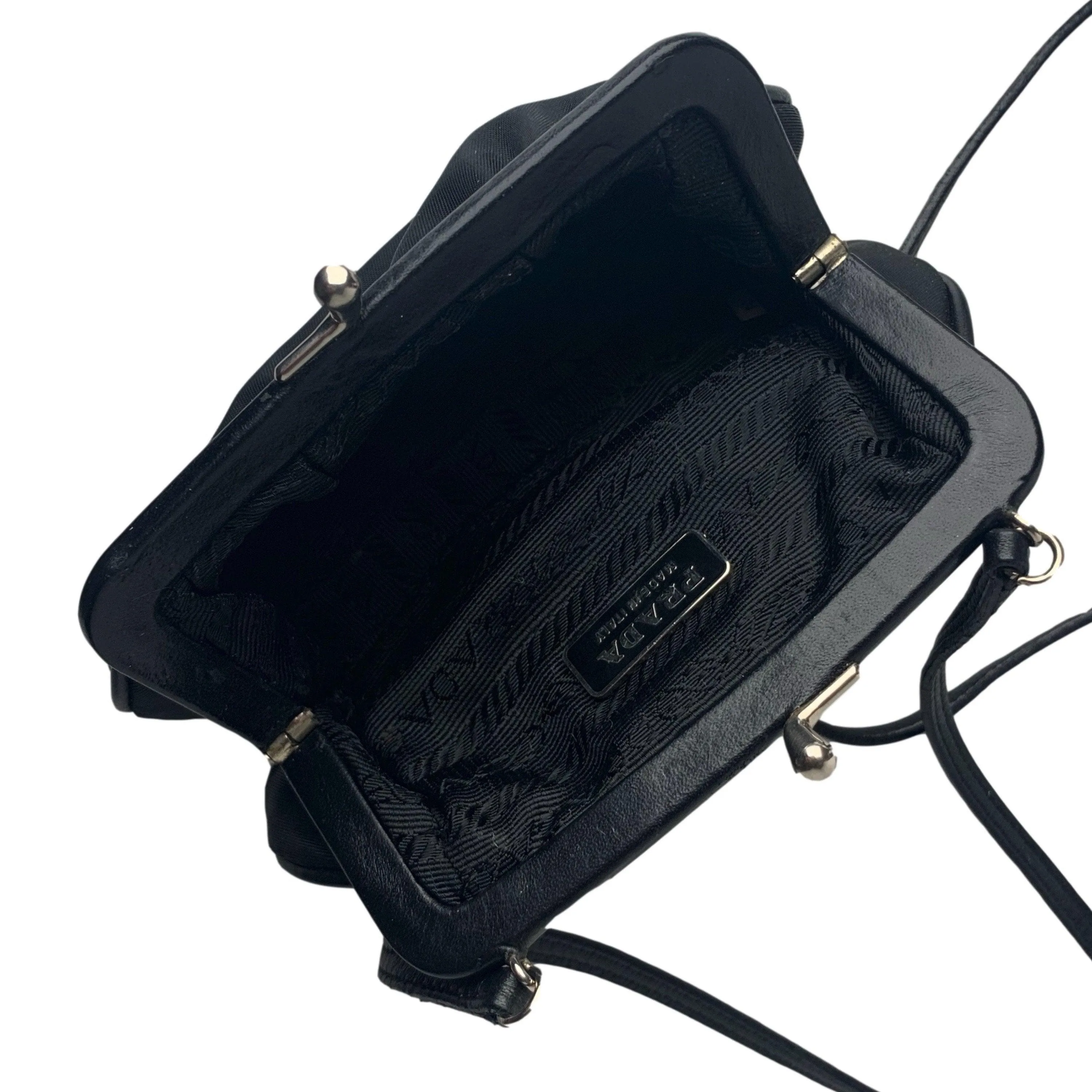 Prada Black Micro Kiss Lock Bag