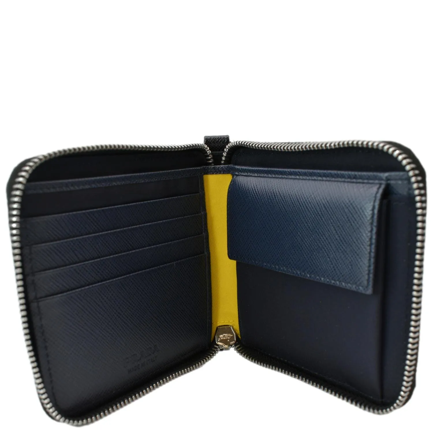 PRADA Camouflage Leather Zip Around Wallet Black