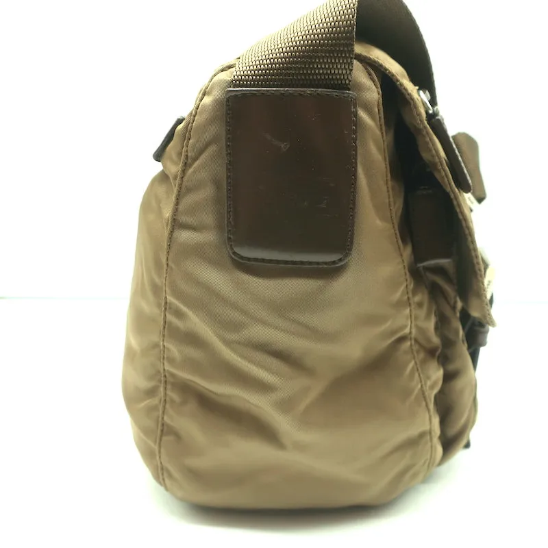 Prada Nylon Vela Messenger Bag Army Green