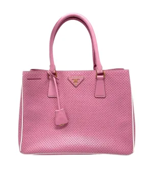 Prada Pink Perforated Top Handle Bag