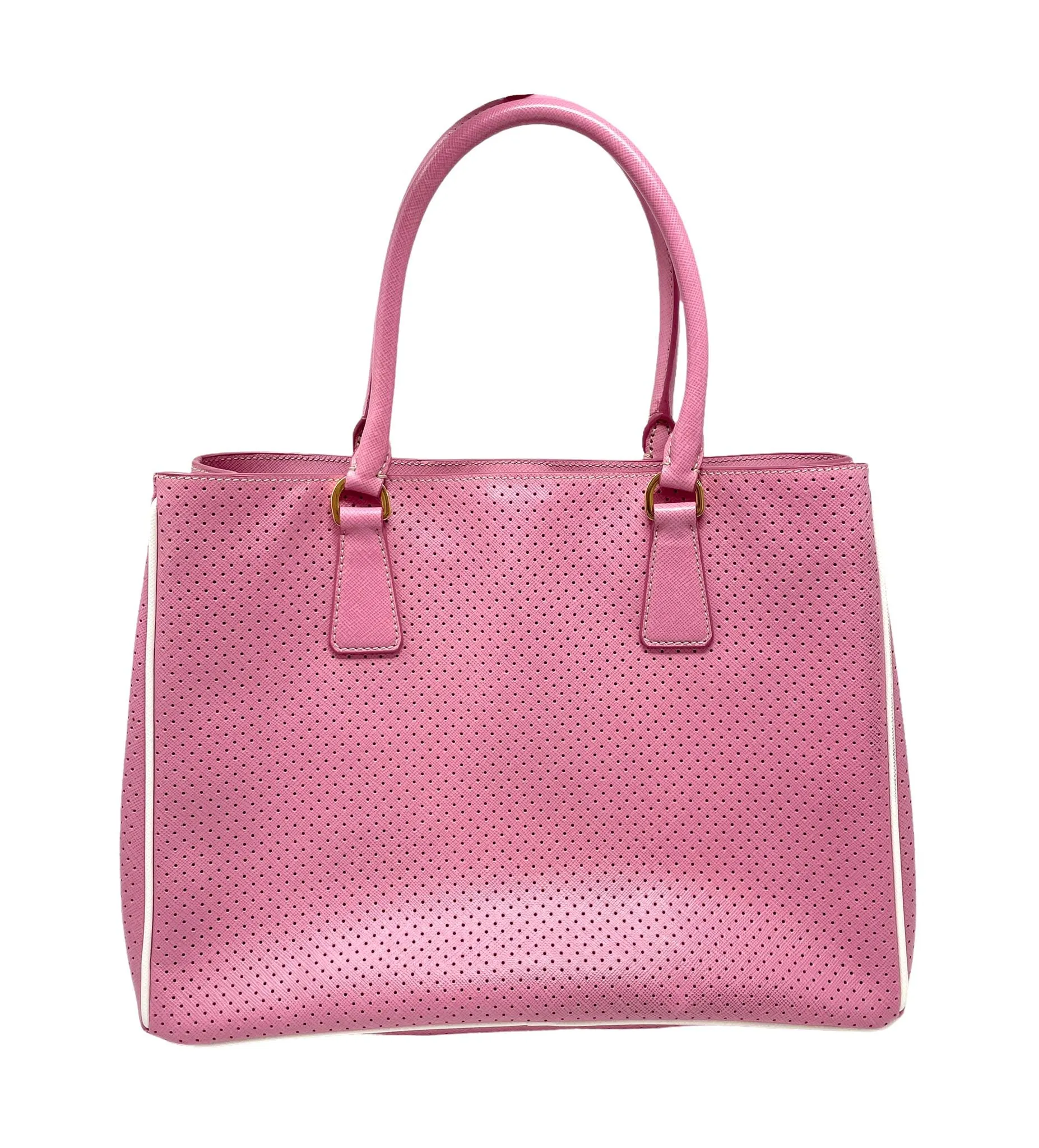 Prada Pink Perforated Top Handle Bag
