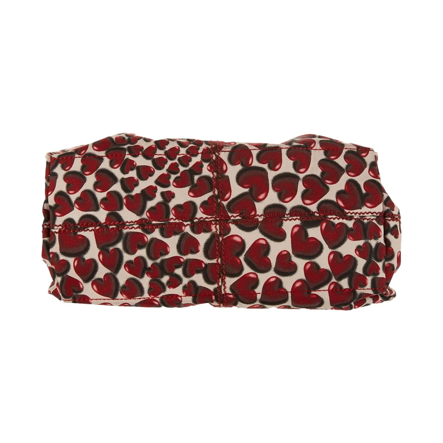 Prada White Heart Print Shoulder Bag