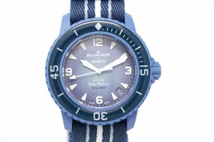 Pre-Owned Swatch x Blancpain Scuba Fifty Fathoms Atlantic Ocean SO35A100