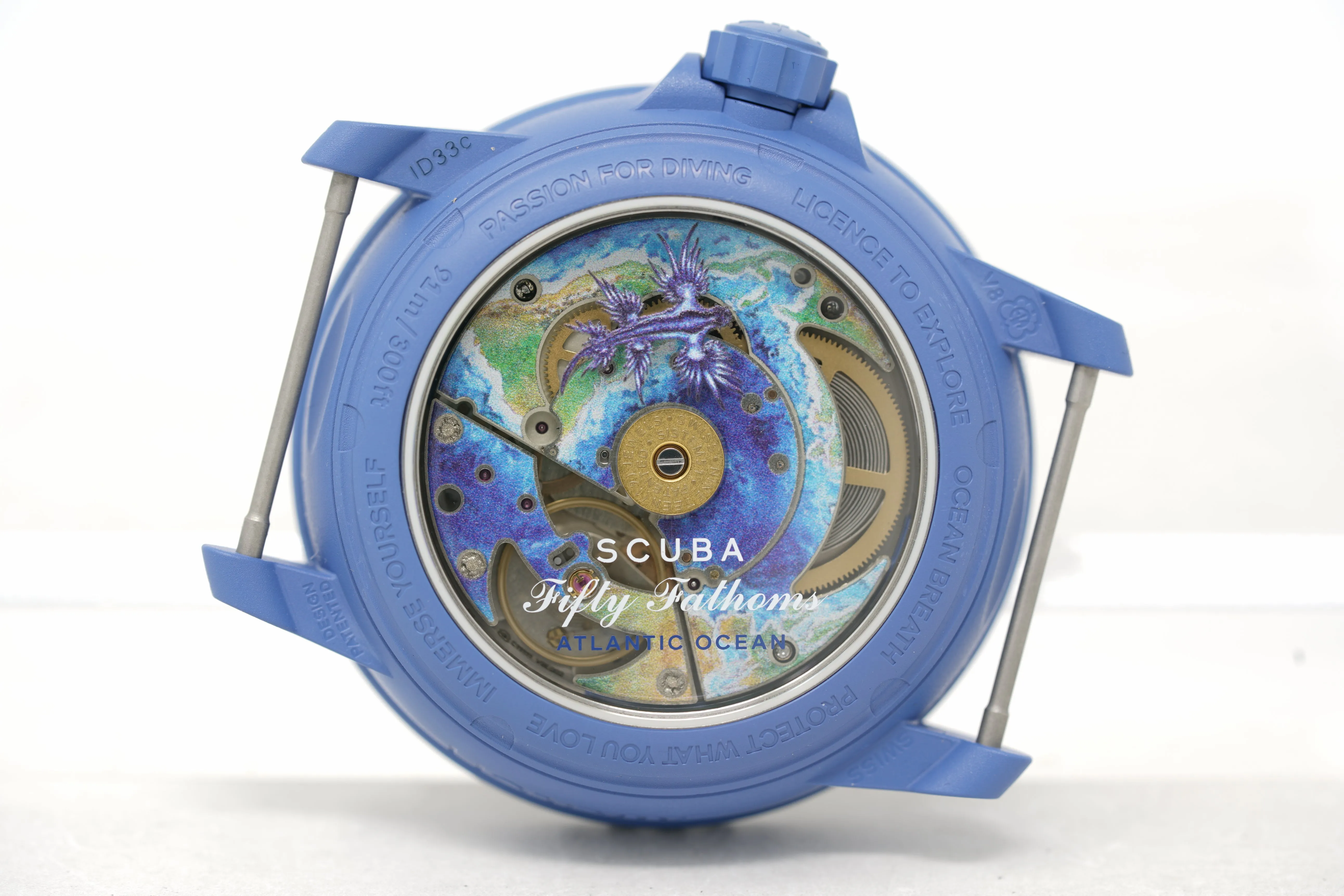 Pre-Owned Swatch x Blancpain Scuba Fifty Fathoms Atlantic Ocean SO35A100