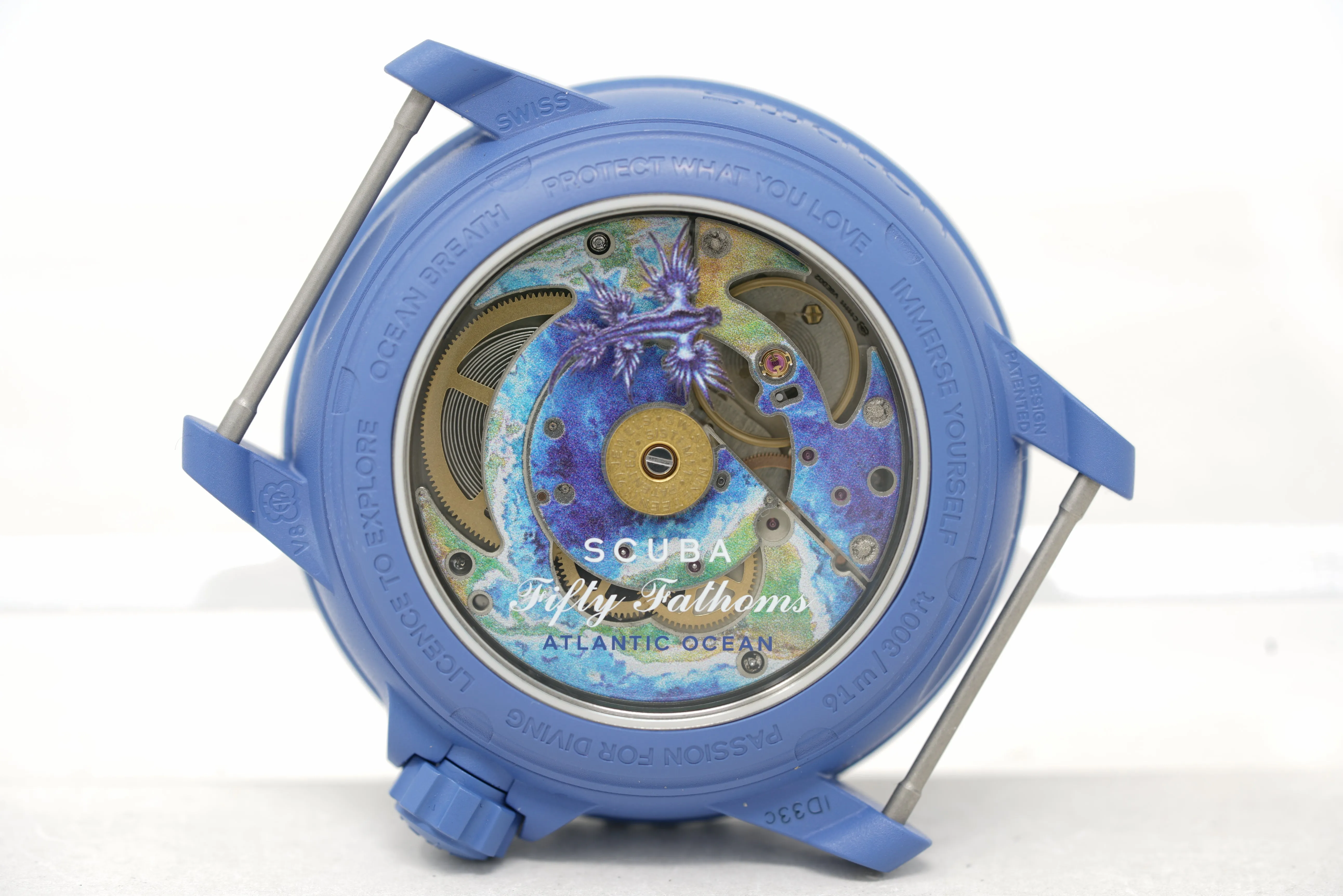 Pre-Owned Swatch x Blancpain Scuba Fifty Fathoms Atlantic Ocean SO35A100