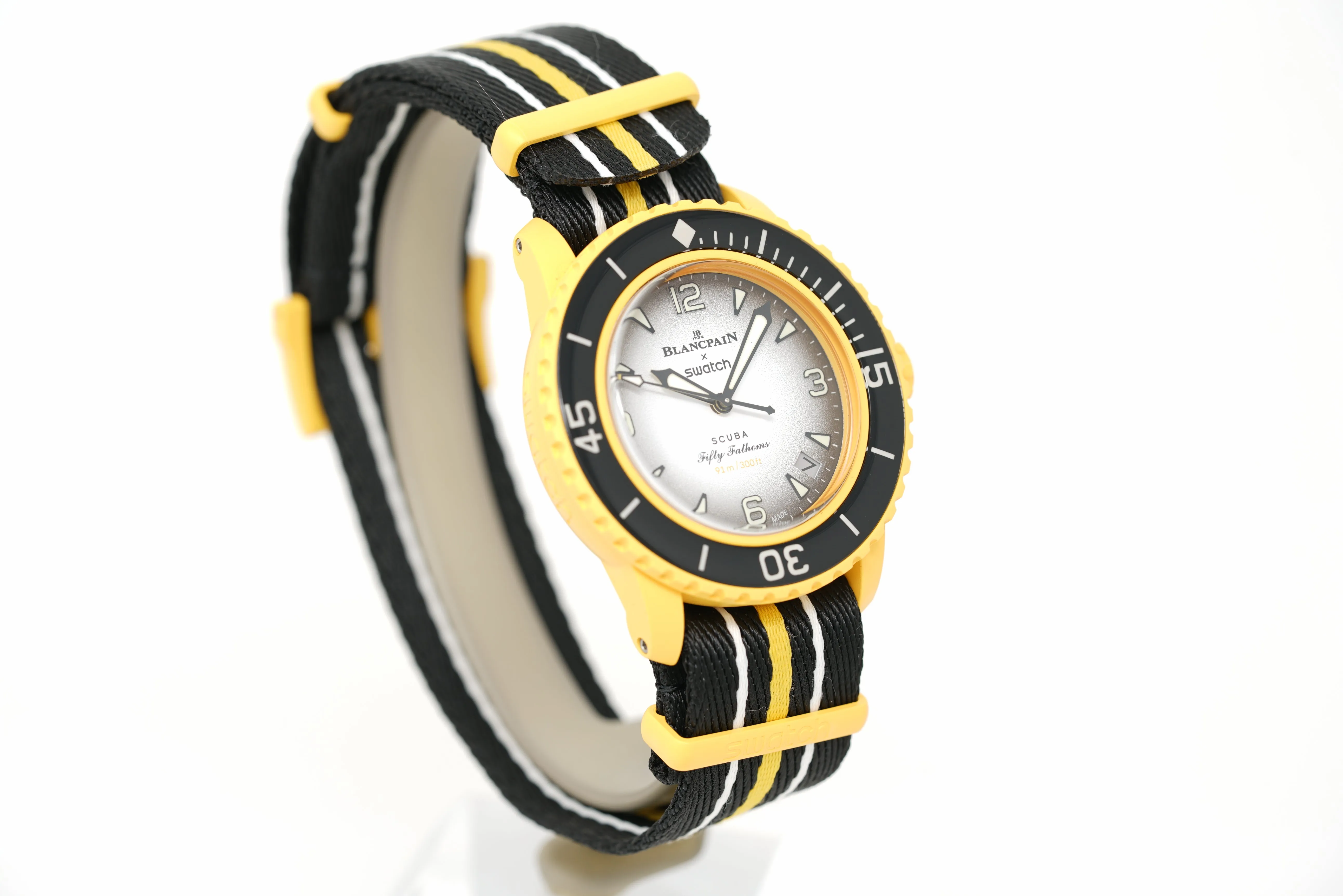 Pre-Owned Swatch x Blancpain Scuba Fifty Fathoms Pacific Ocean SO35P100