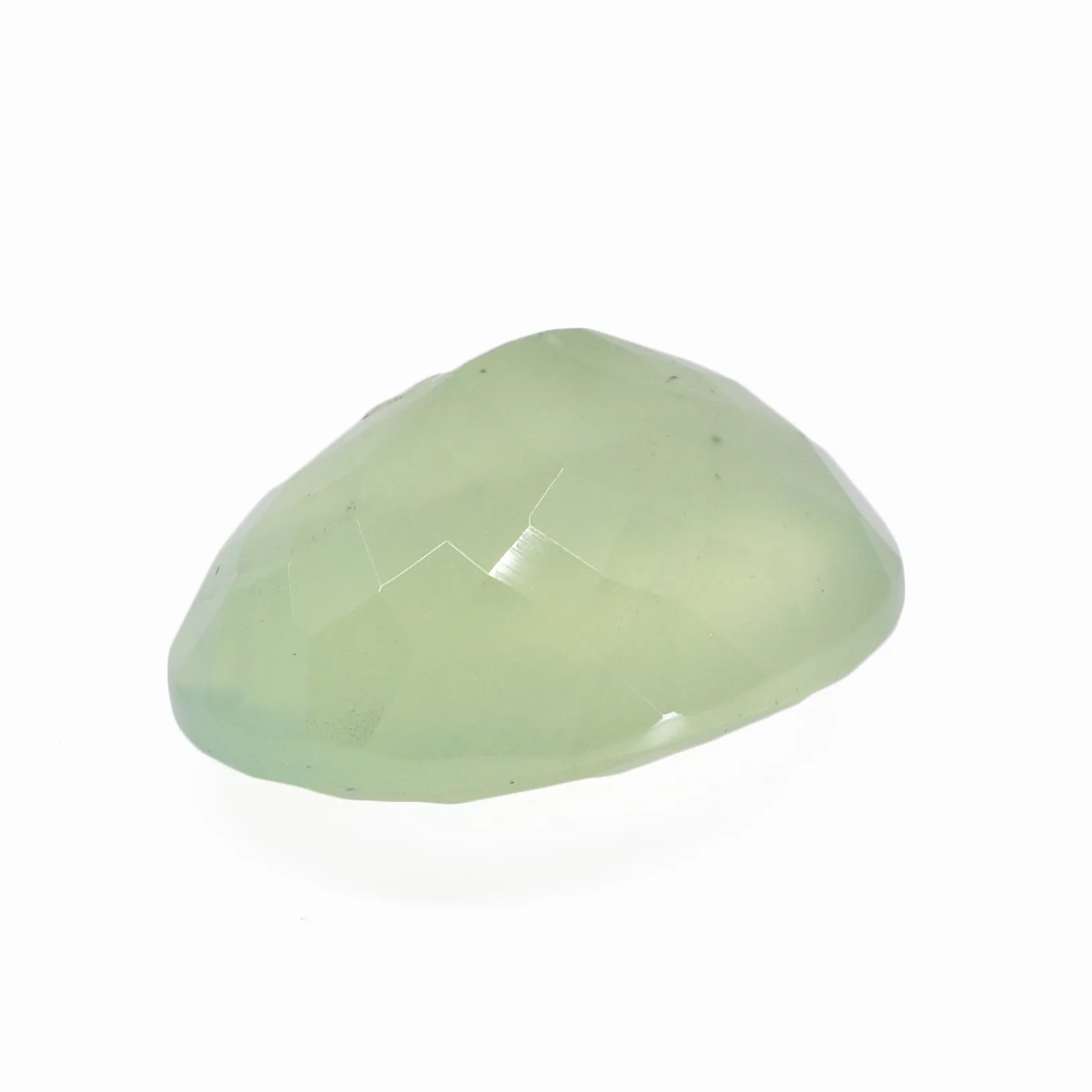 Prehnite 20.11 mm 20.56 carats Oval Rosecut Faceted Gemstone - Burma