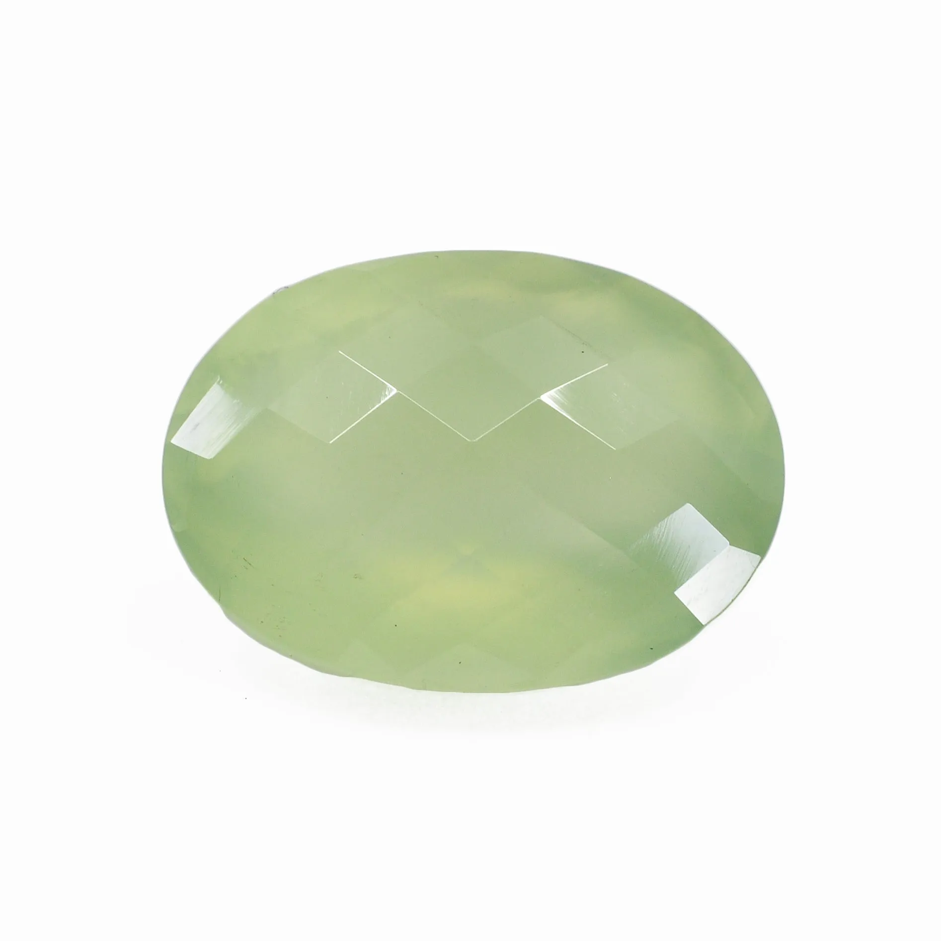 Prehnite 20.11 mm 20.56 carats Oval Rosecut Faceted Gemstone - Burma