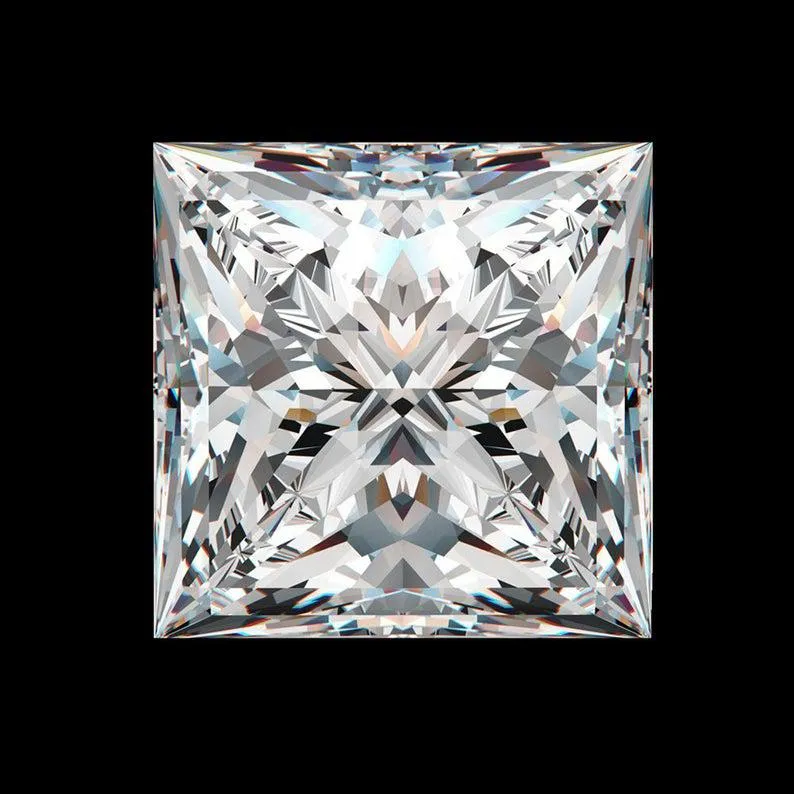 Princess Cut Loose Moissanite | White D Color VVS1 | With Certificate