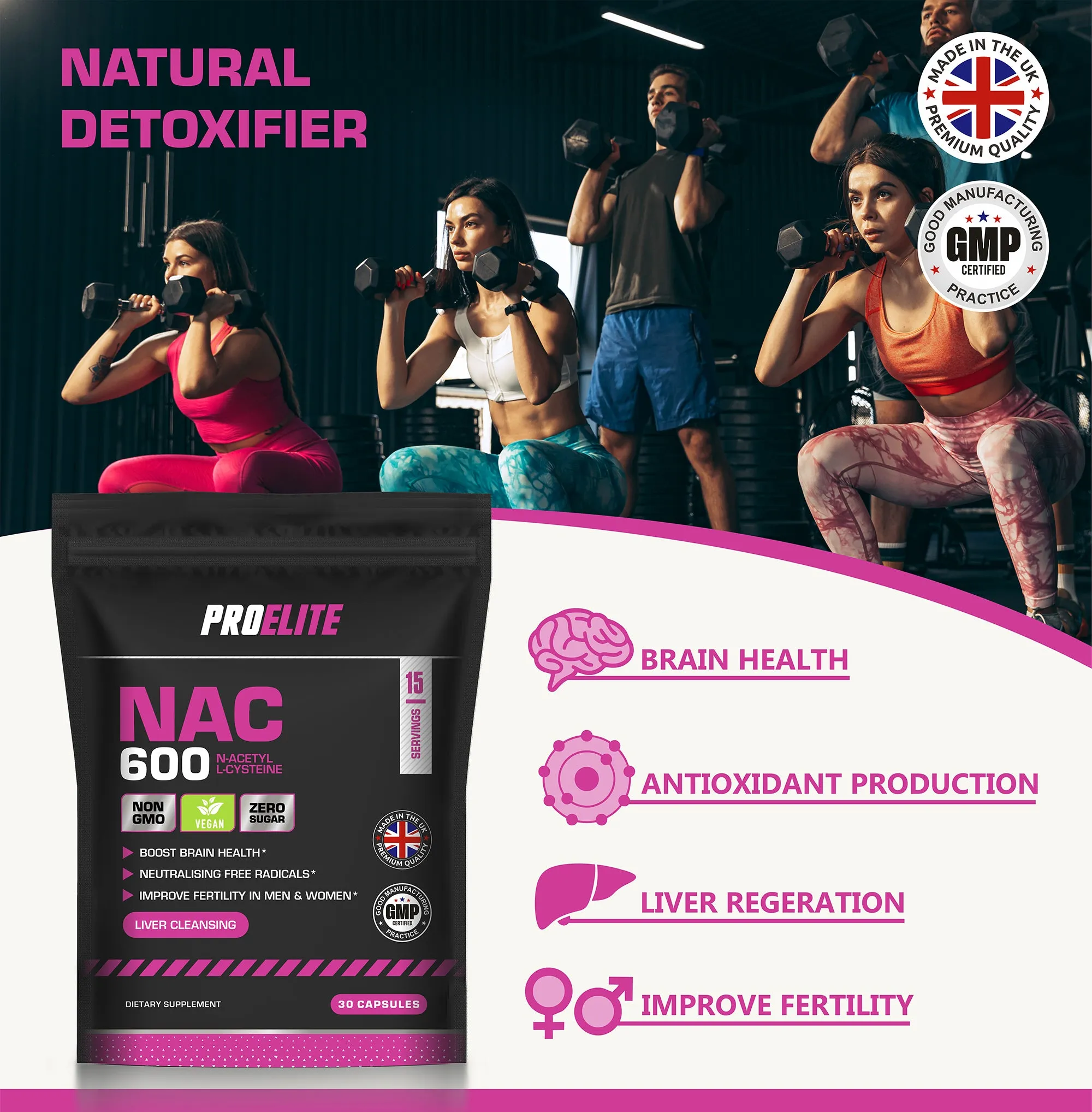 Pro-Elite NAC N-ACETYL L-CYSTEINE Vegan Capsules
