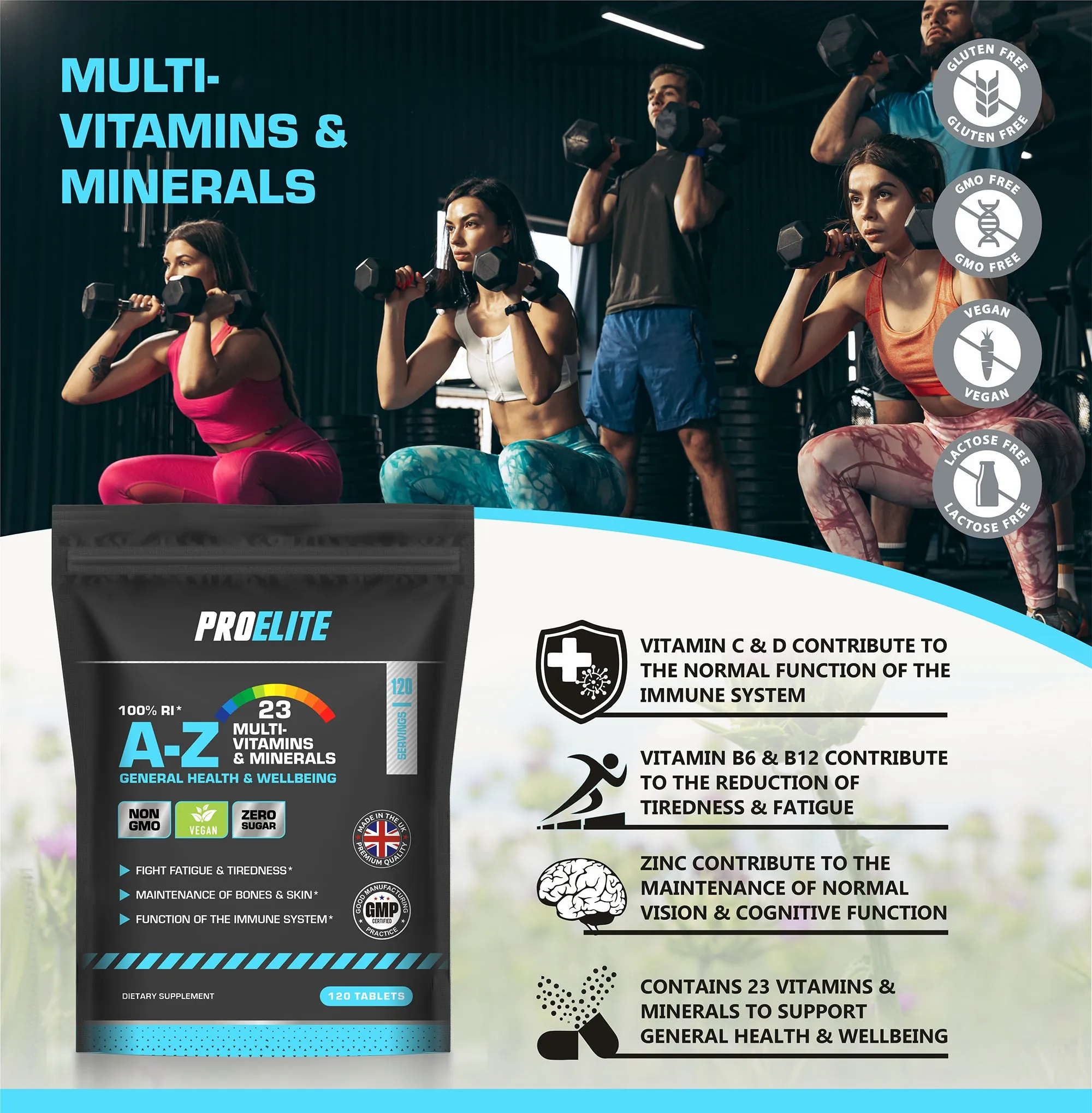 PROELITE A-Z Multi Vitamins & Minerals Vegan Tablets