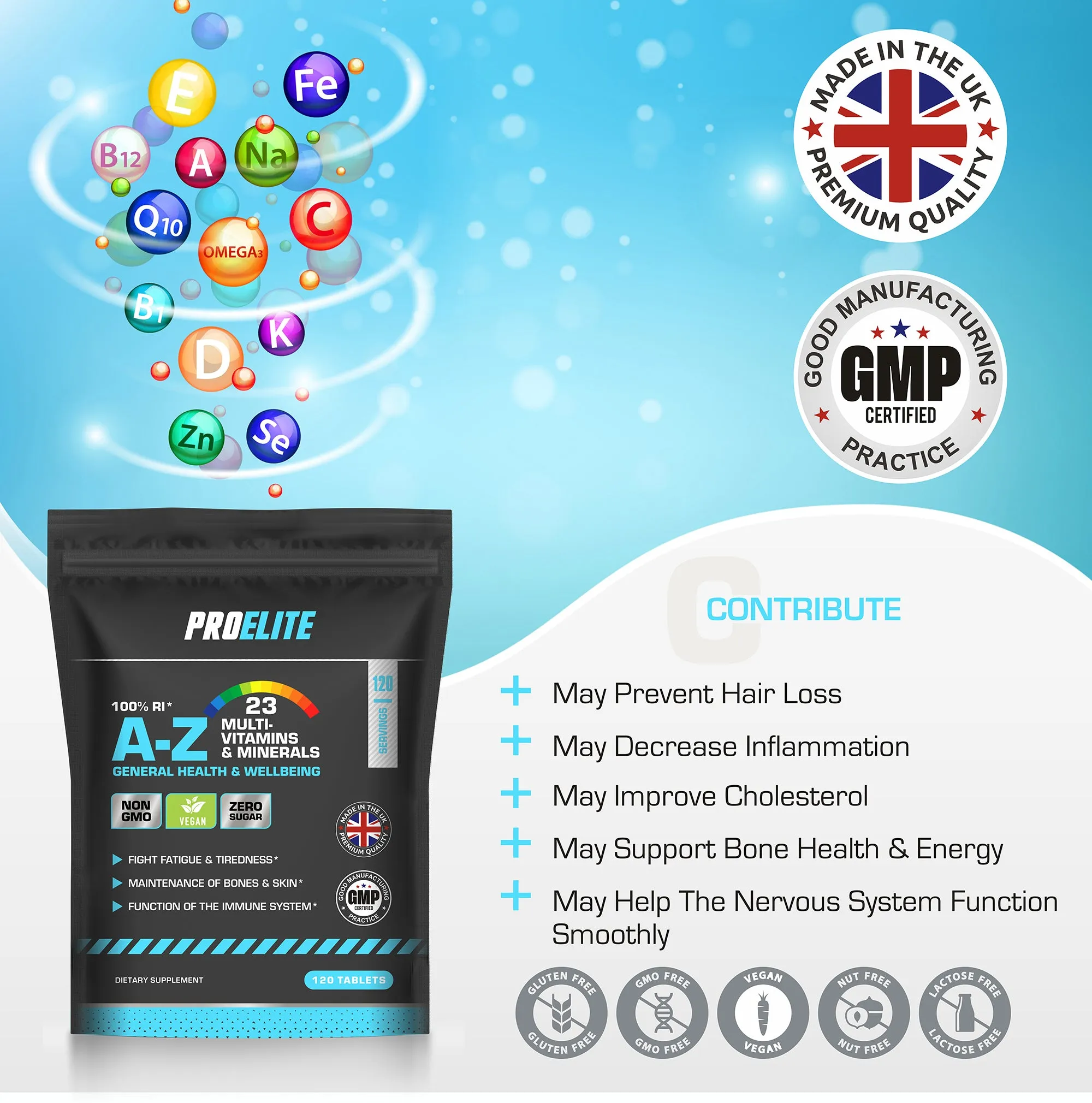 PROELITE A-Z Multi Vitamins & Minerals Vegan Tablets