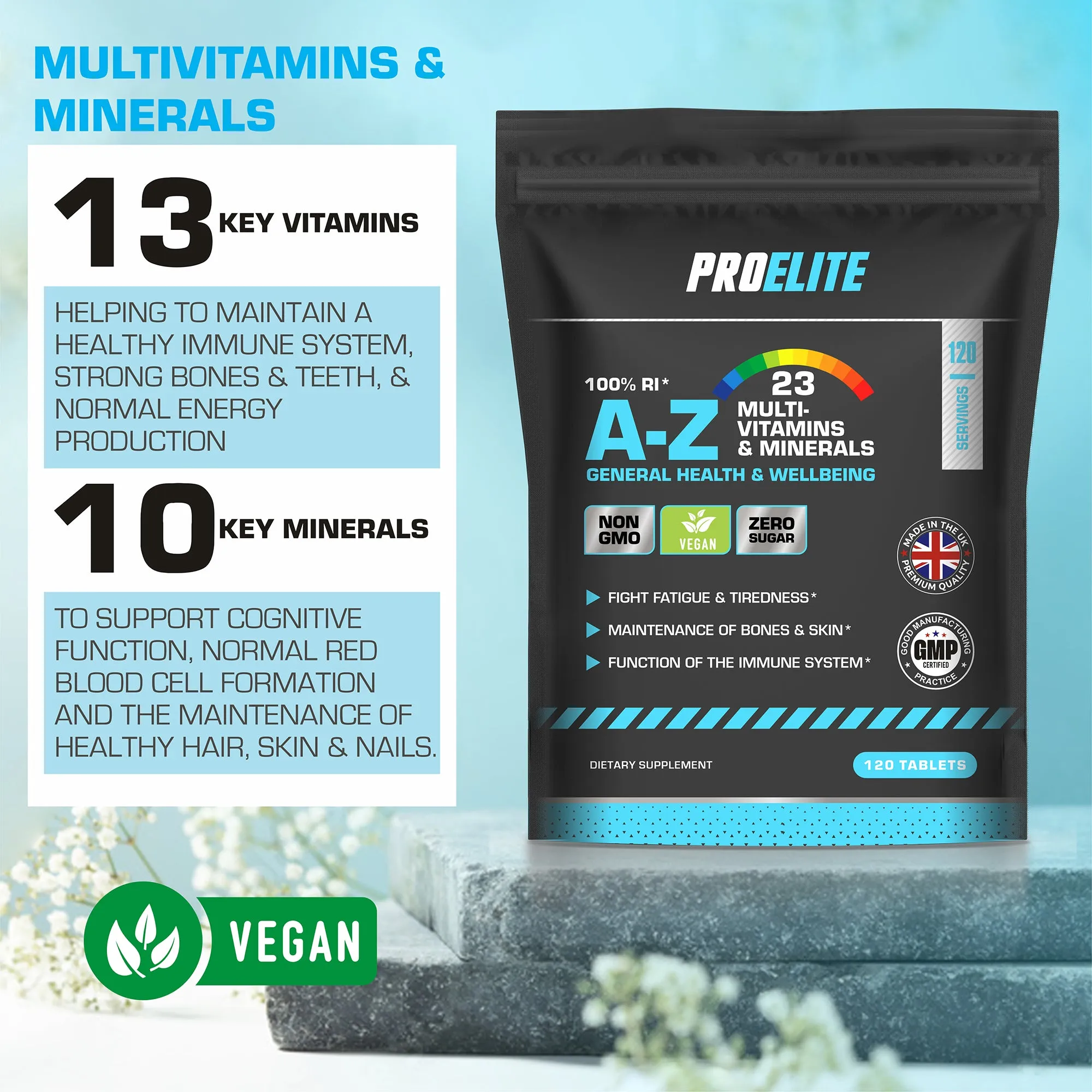 PROELITE A-Z Multi Vitamins & Minerals Vegan Tablets
