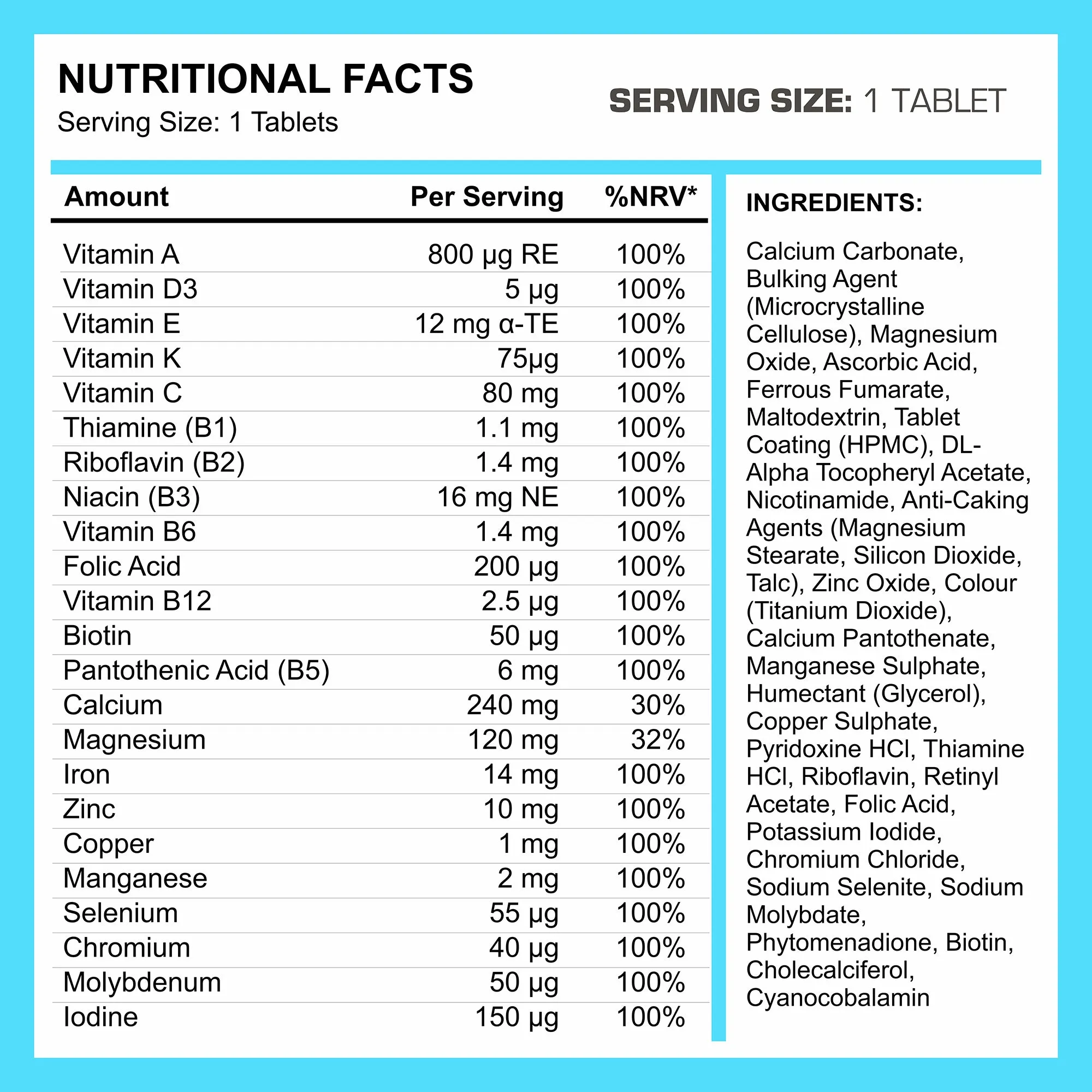 PROELITE A-Z Multi Vitamins & Minerals Vegan Tablets