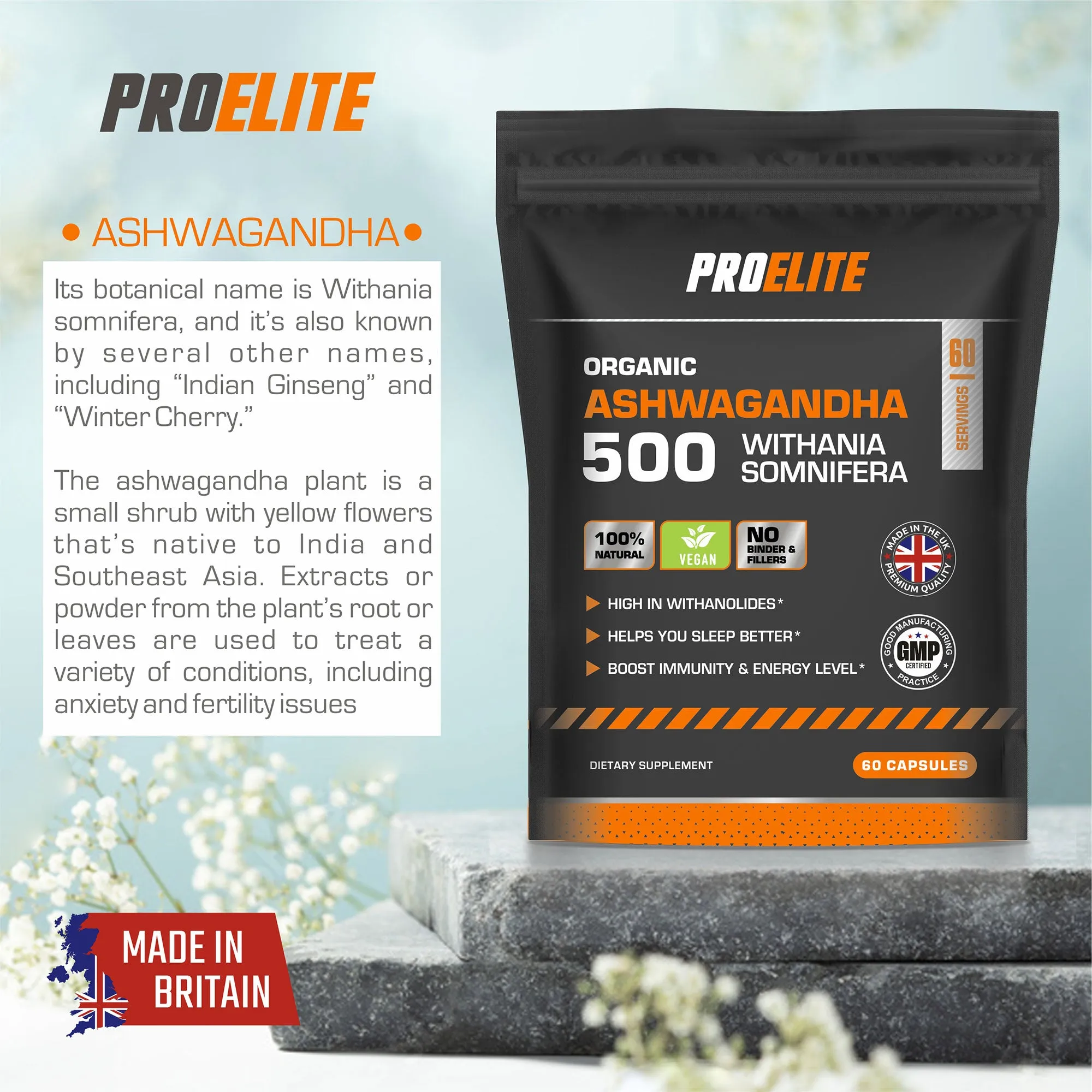 PROELITE Ashwagandha Vegan Capsules