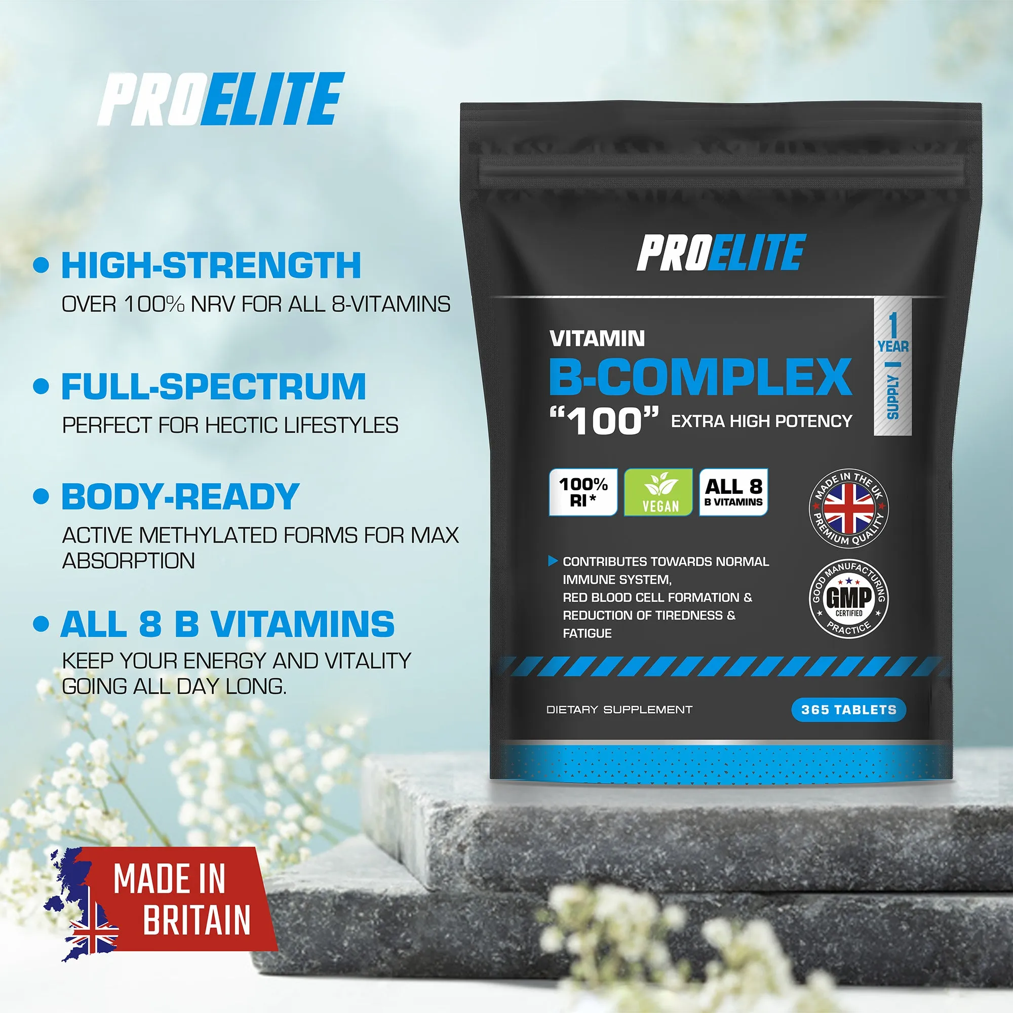 PROELITE B-Complex Vegan Tablets